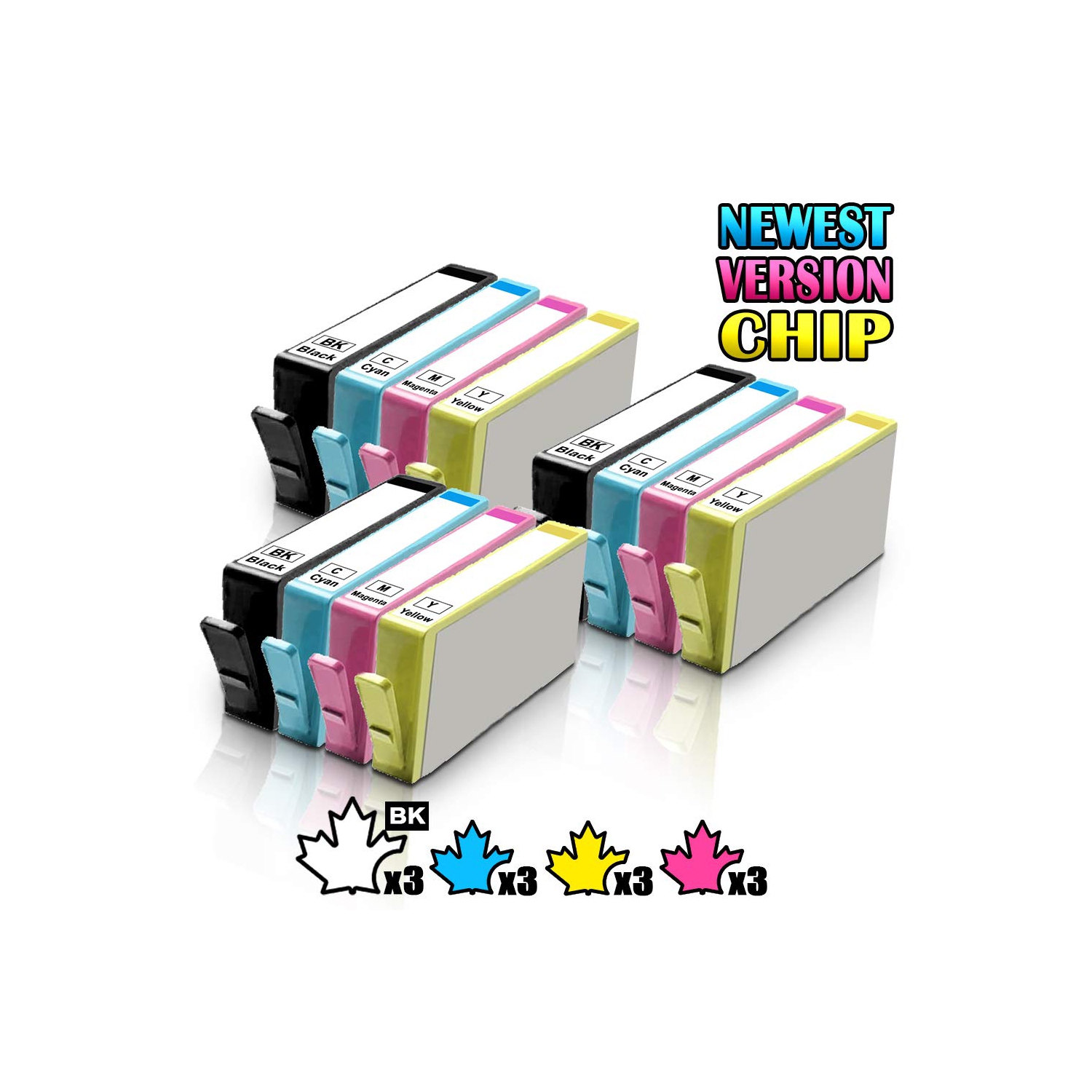 3 Set of 4 Inkfirst® Compatible Ink Cartridges Replacement for HP 564 XL 564XL High Yield Photosmart 5510 5515 5520 6510 B8550