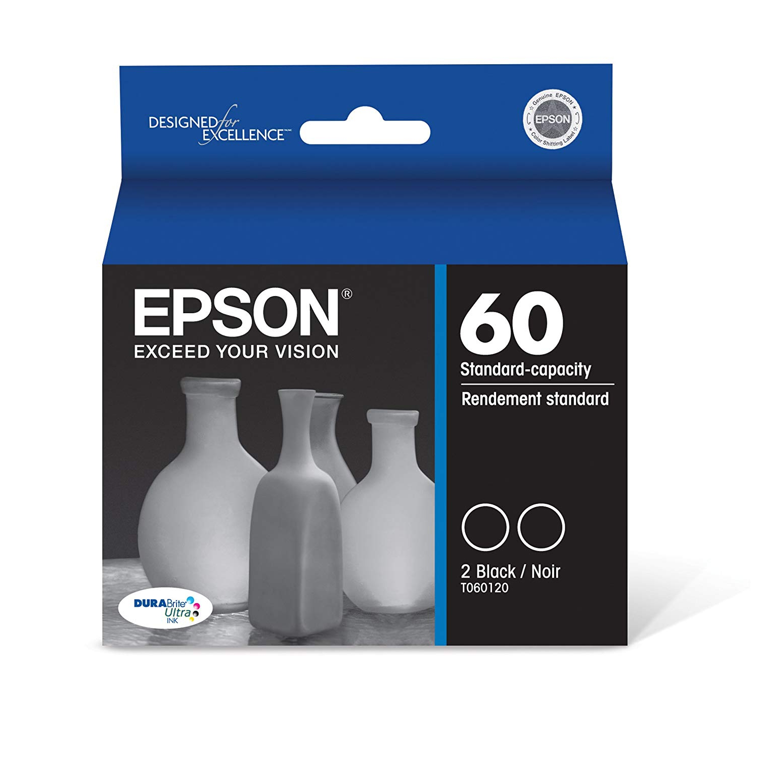 Epson T060120-D2 Black Ink Cartridges 2 Pack