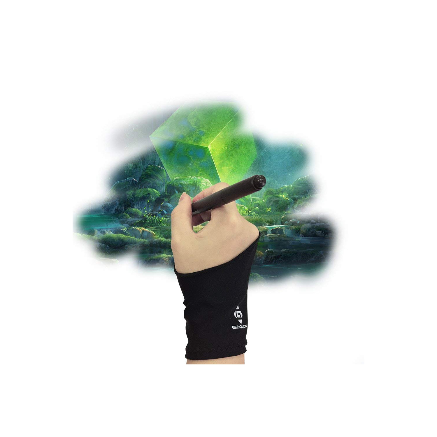 Anti-Skid Black Artist Lycra Fabric Glove for Graphics Tablet/LED Light Box/Pen Display--Free Size