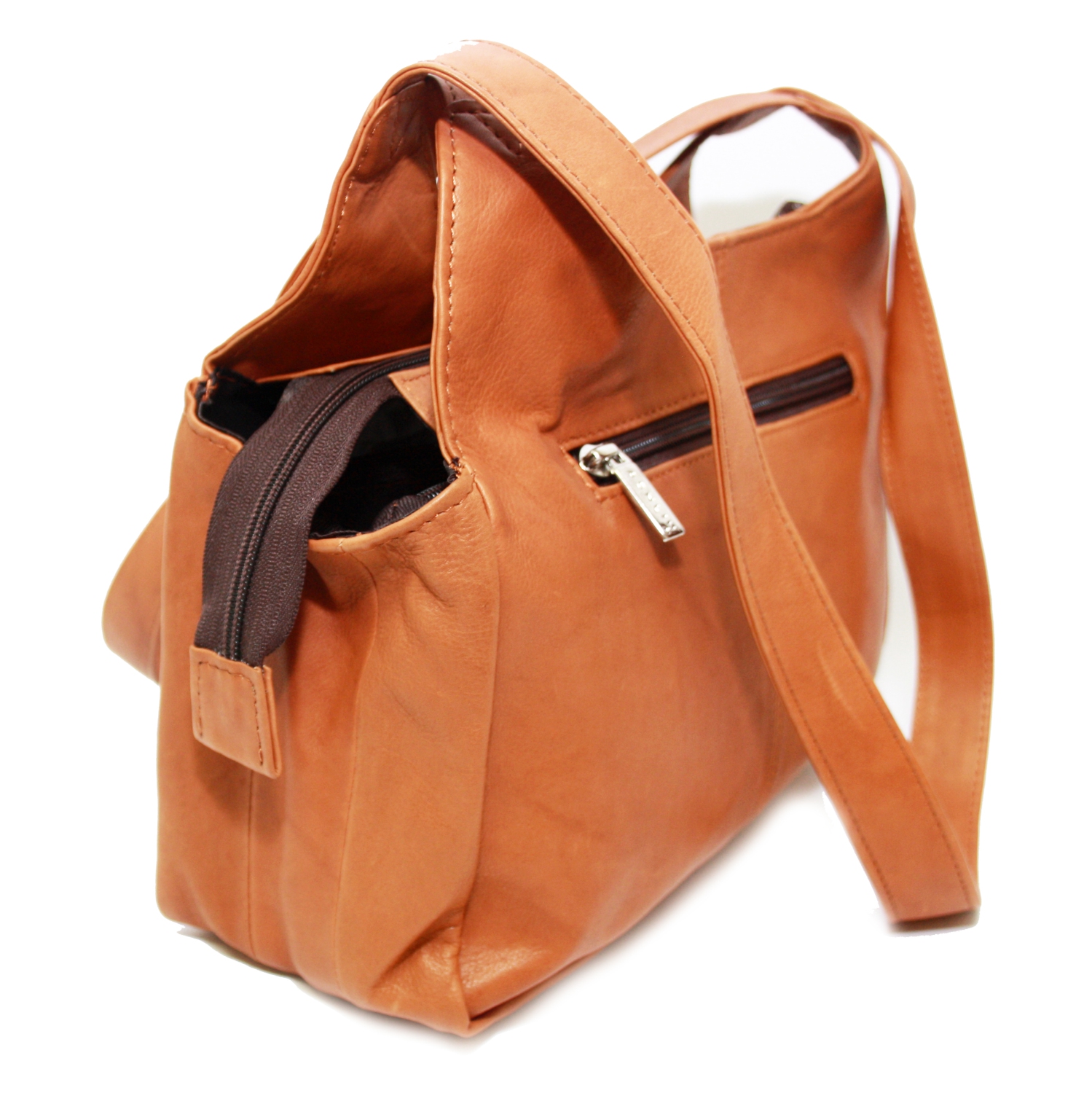 Sac en cuir à compartiments Eliza d’Ashlin - Brun