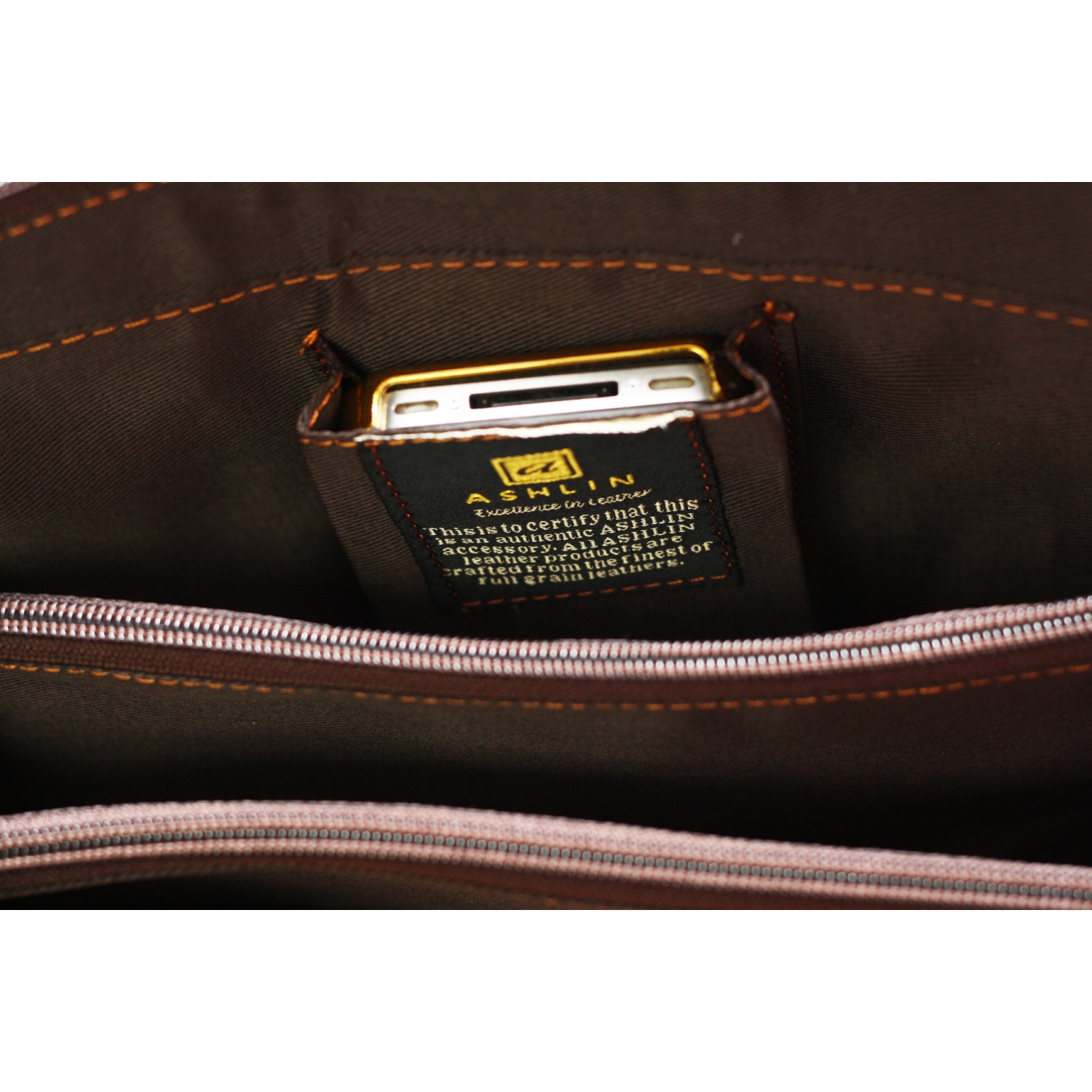 Sac en cuir à compartiments Eliza d’Ashlin - Brun