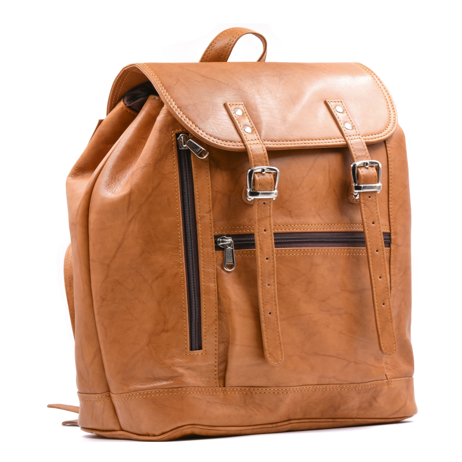 Ashlin Jessy Leather Knapsack - Brown
