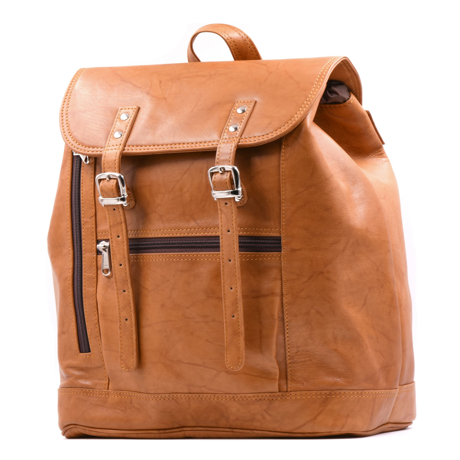 Ashlin Jessy Leather Knapsack - Brown