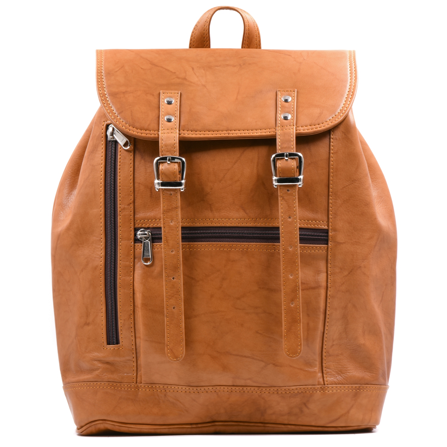 Ashlin Jessy Leather Knapsack - Brown