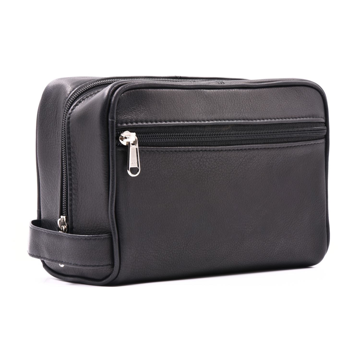 Trousse de toilette en cuir d’agneau nappa pour hommes CANNATA d’Ashlin - Noir minuit