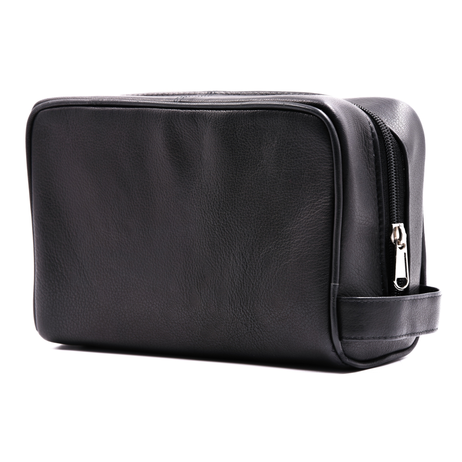 Trousse de toilette en cuir d’agneau nappa pour hommes CANNATA d’Ashlin - Noir minuit