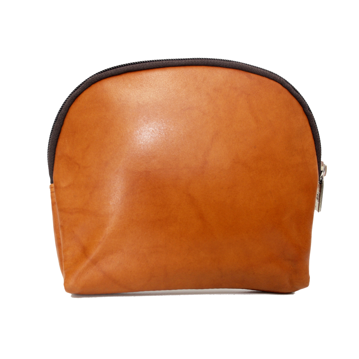 Ashlin Leanah Leather Cosmetic Bag - Medium Brown