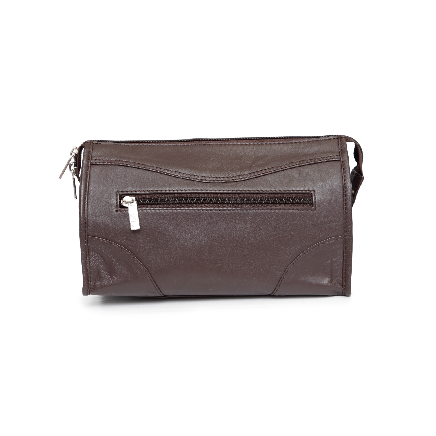 Trousse de rasage en cuir Carnegie d’Ashlin - Brun foncé