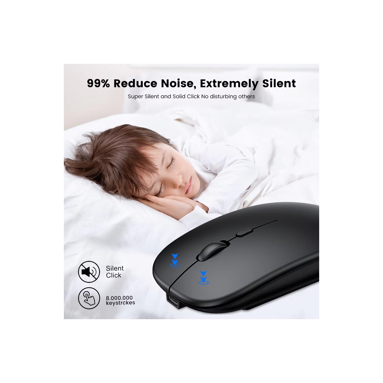 Souris ergonomique silencieuse et rechargeable sans fil, deux modèles Bluetooth et USB 2,4 G pour portable iMac Mac Pro, ordinateur de bureau,