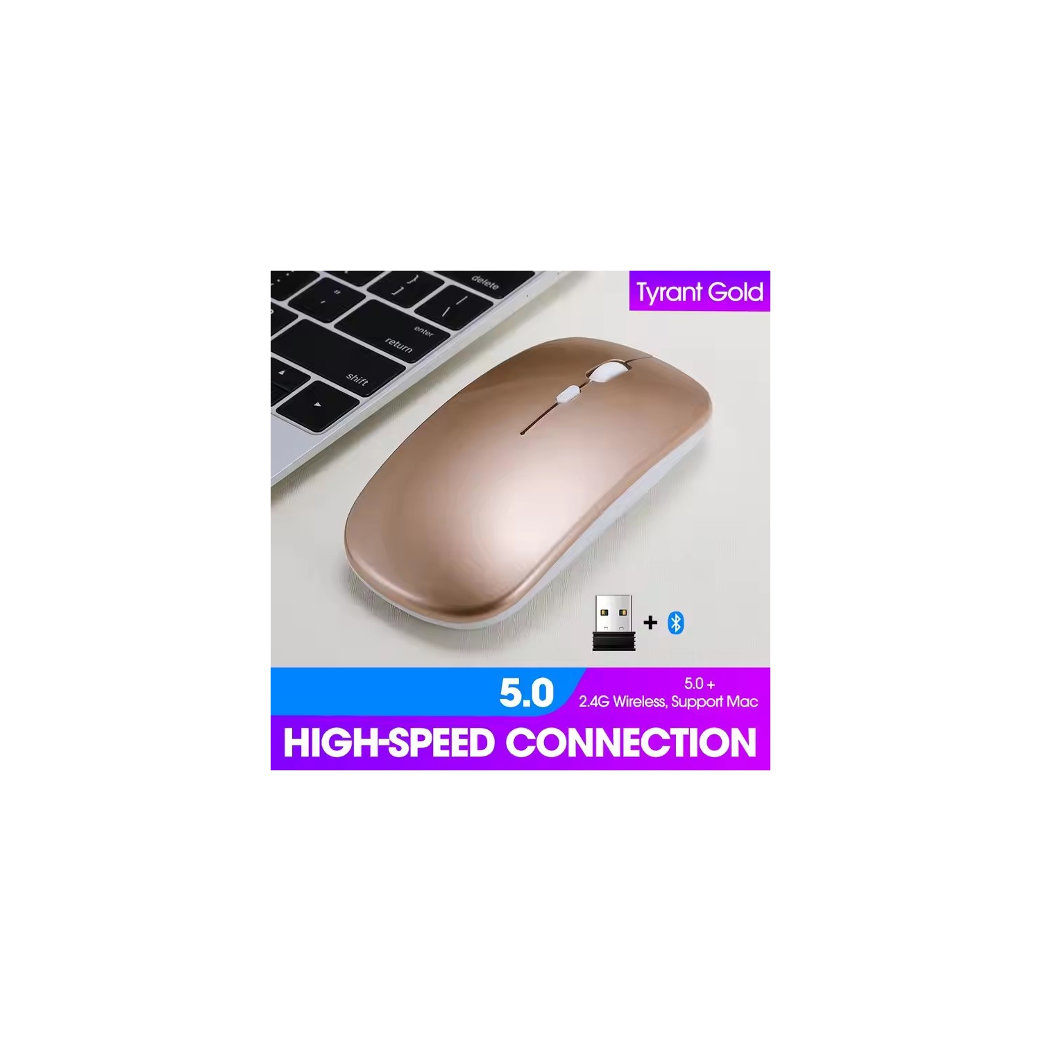 Souris ergonomique silencieuse et rechargeable sans fil, deux modèles Bluetooth et USB 2,4 G pour portable iMac Mac Pro, ordinateur de bureau,