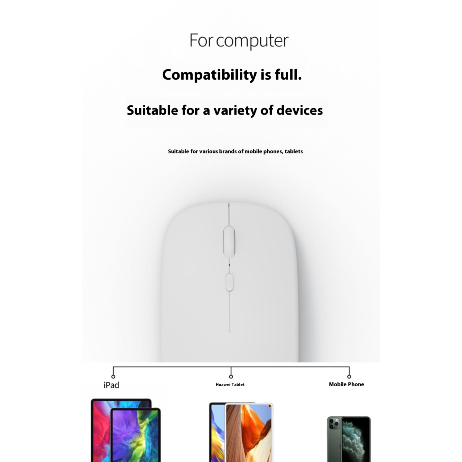 Wireless Rechargeable Silent Ergonomic Mouse Slim Dual Model Bluetooth & USB 2.4G for PC Laptop iMac Mac Pro, Desktop Computer, Chromebook, iPhone