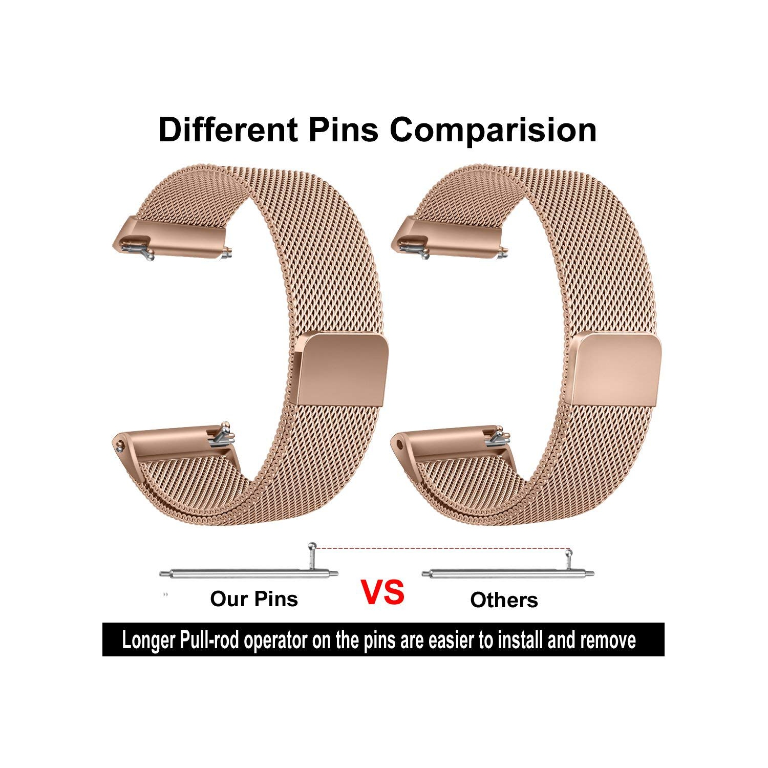 Bracelet Versa, Versa Lite, Versa 2, Versa se de Fitbit avec bracelet ajustable en métal et fermoir magnétique