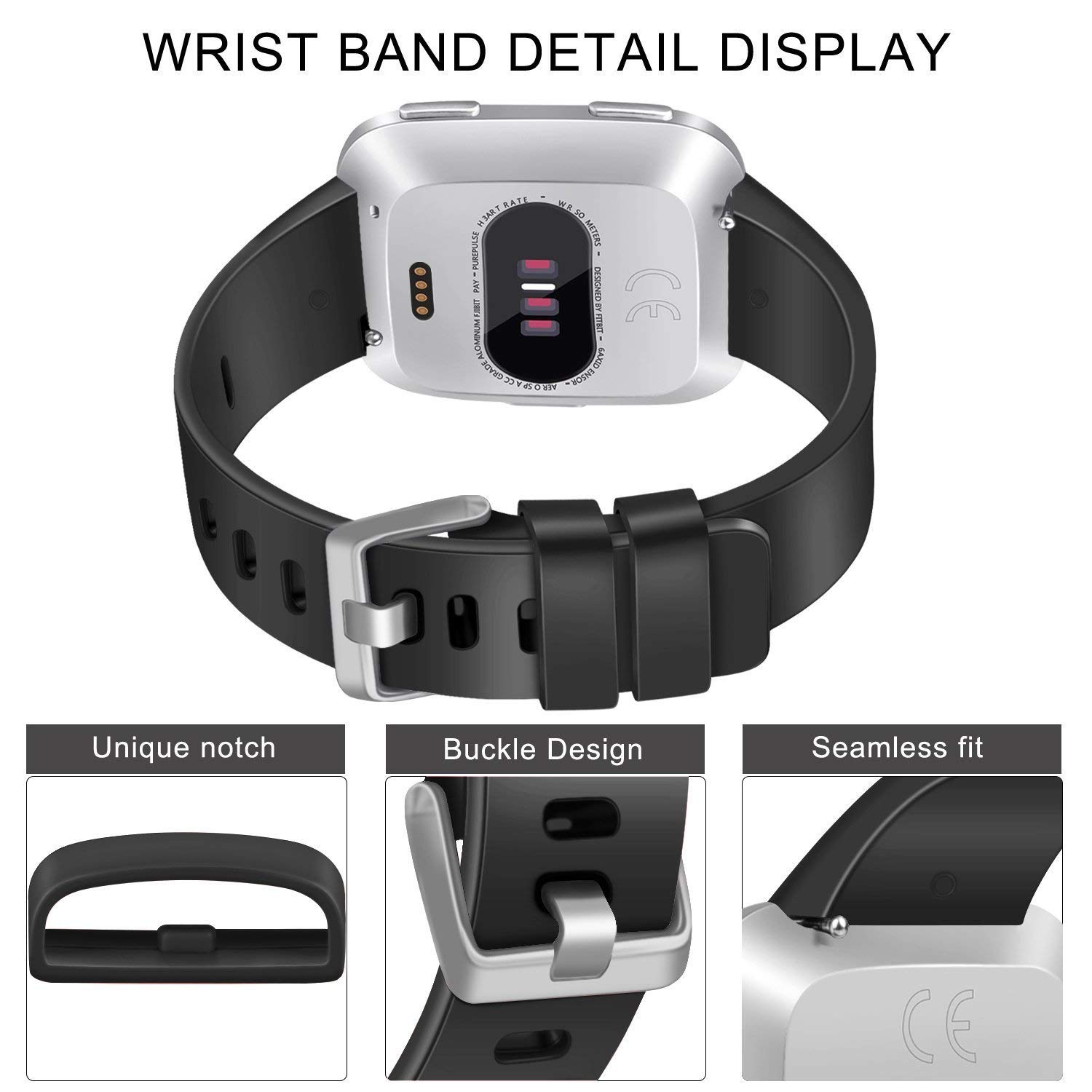 Bracelet remplacement Versa de Fitbit, bracelets classiques Vancouver pour Versa, Versa Lite, Versa 2, montre intelligente Versa se