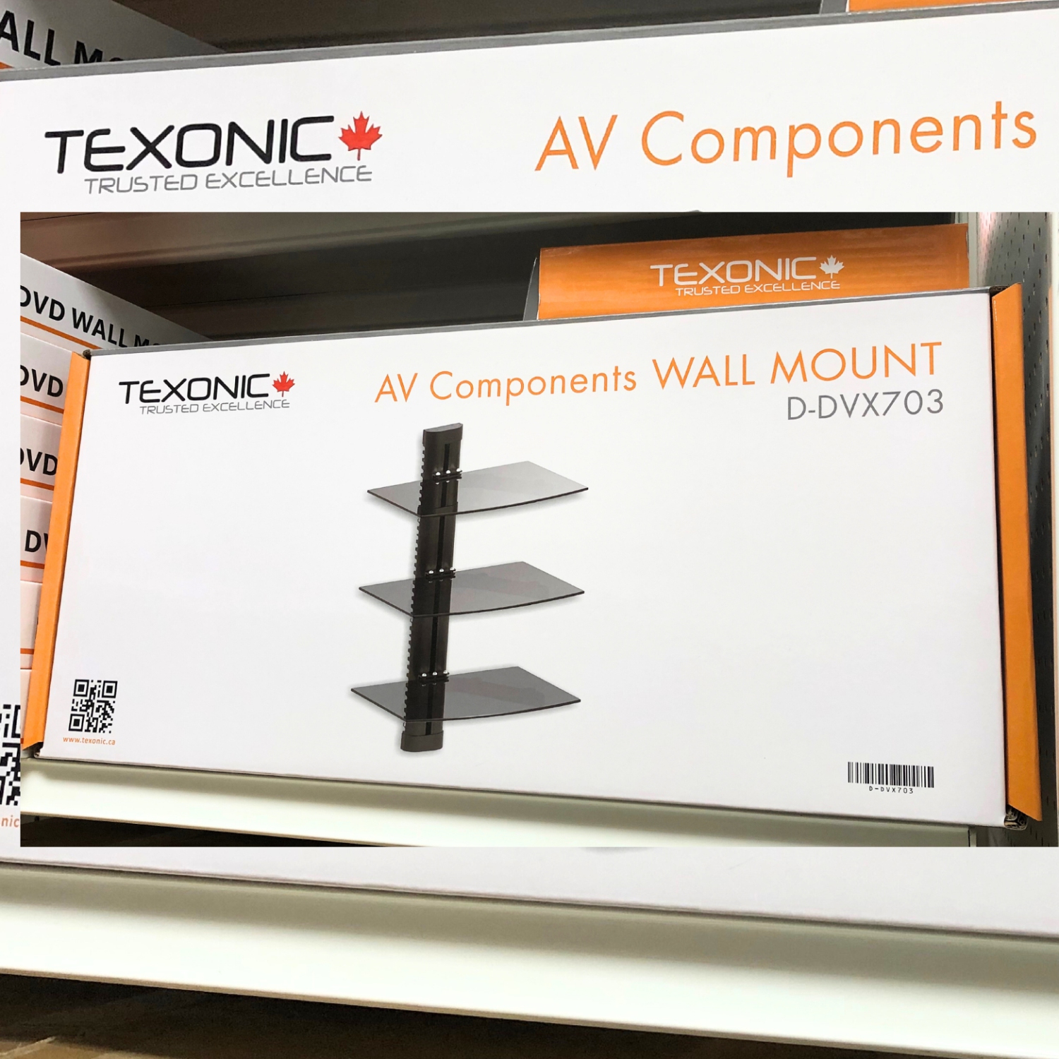 TEXONIC AV Component Wall Mount: Three-Tier Floating Shelf for Organized Storage