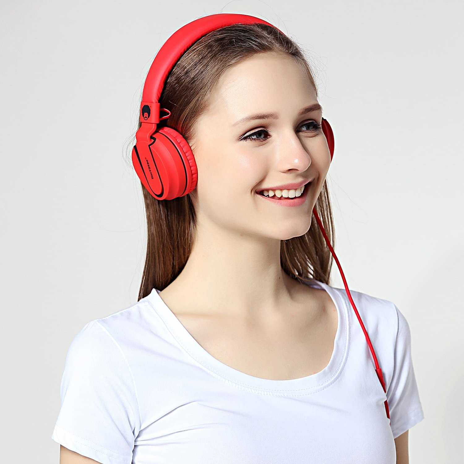 casque d’écoute pliable stéréo ajustable de rockpaa serre-tête léger avec microphone de 3,5 mm pour téléphones intelligents iPhone tablette portable