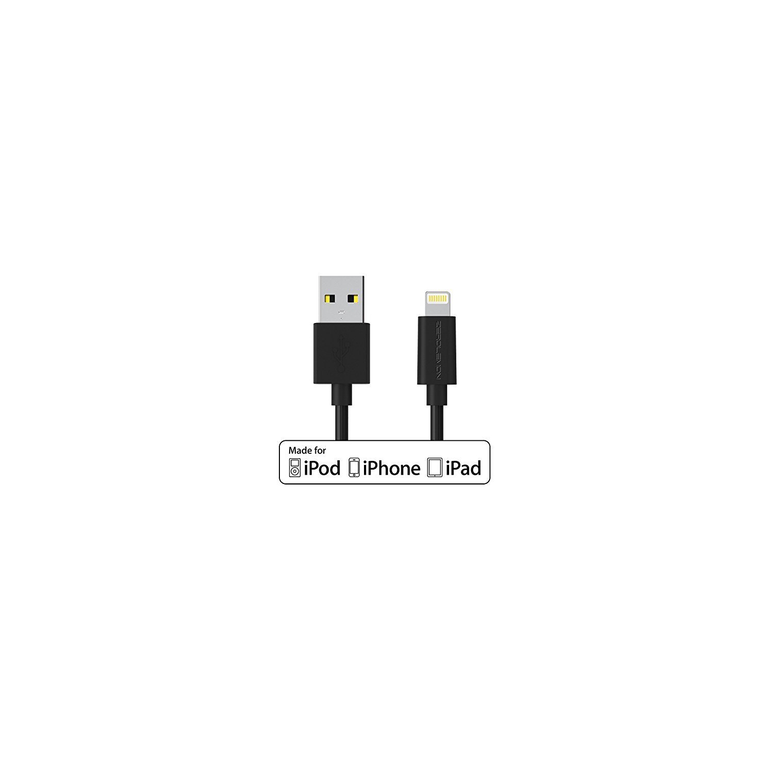 ZeroLemon Lightning to USB Plastic PVC Cable 3.2 Feet 1 Meter + Enhanced Plastic Cap for iPhone iPod and iPad [2 Year Warra