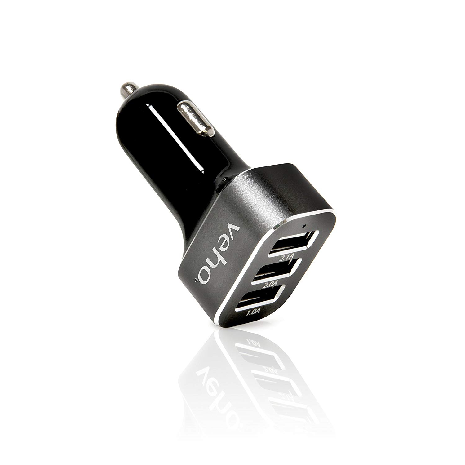 Veho VAA-010 Triple USB 5-Volt 5.1-Ampere Car Charger for All USB Charged Devices with Retail Packaging