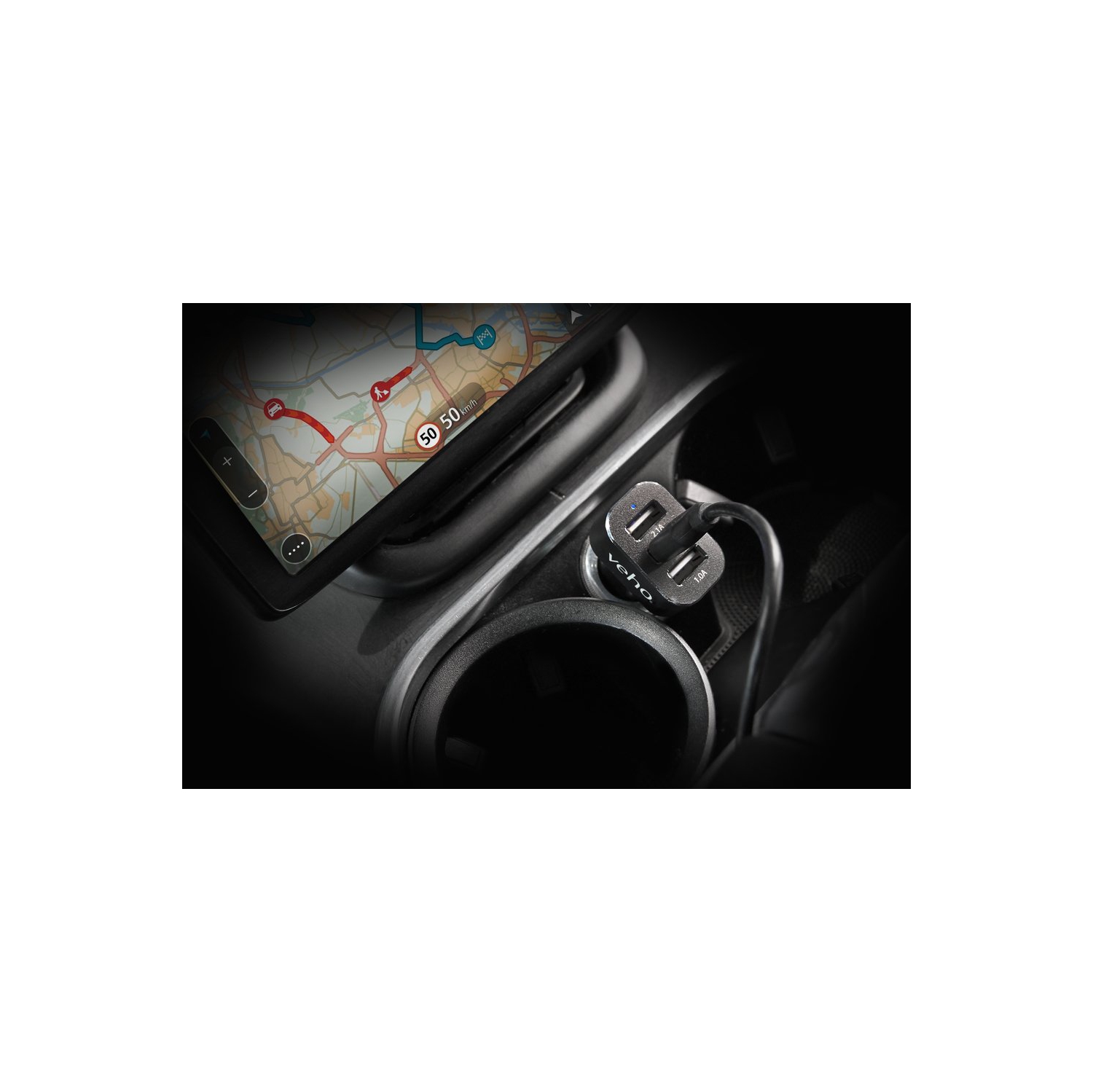 Veho VAA-010 Triple USB 5-Volt 5.1-Ampere Car Charger for All USB Charged Devices with Retail Packaging