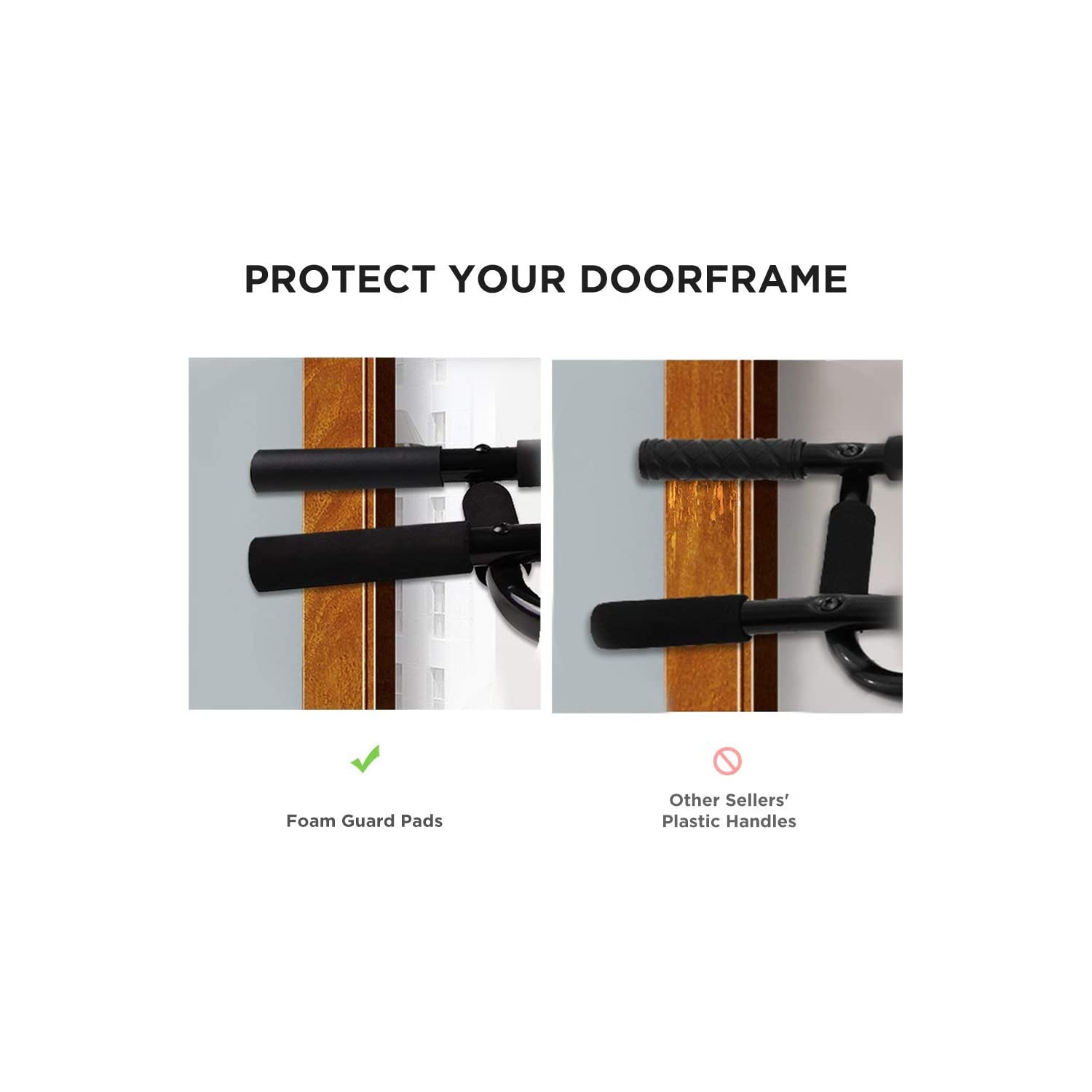 Dr. Health 2018 Upgraded Chin Up Bar Multi-Grip Pull Up Bar Doorway Trainer for Home Gym, Holds Up to 330 lb