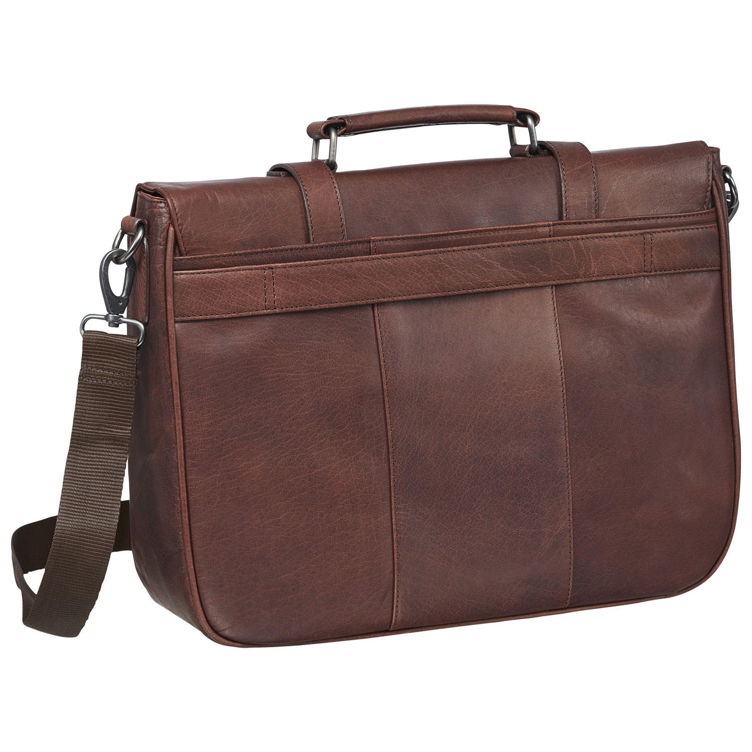 Mallette en cuir Buffalo de Mancini pour portable de 15 po - Brun