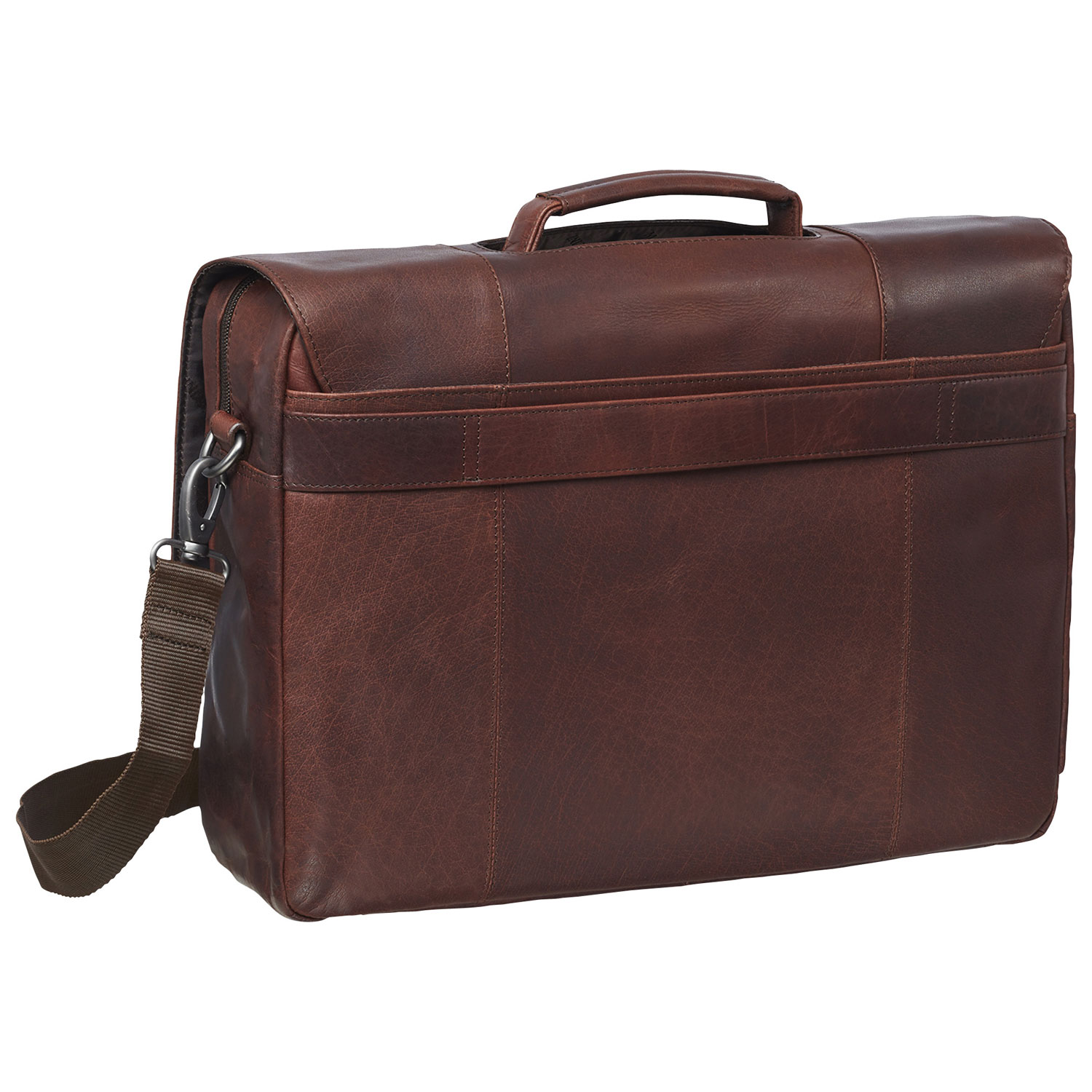 Mallette en cuir Buffalo de Mancini pour portable de 15,6 po - Brun