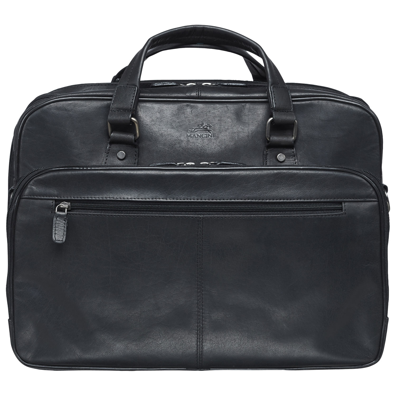 Mallette en cuir Buffalo de Mancini pour portable de 15,6 po - Noir