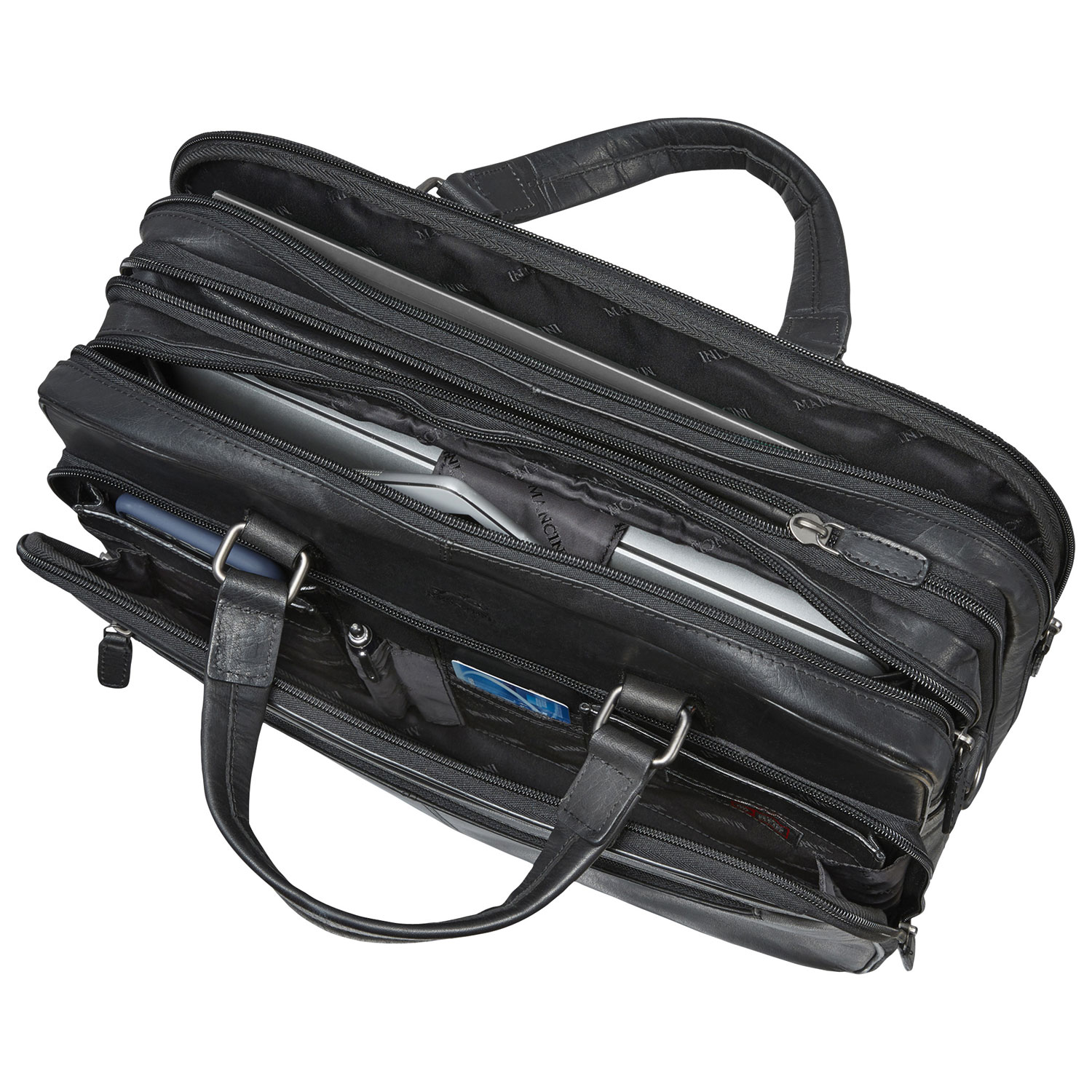 Mallette en cuir Buffalo de Mancini pour portable de 15,6 po - Noir