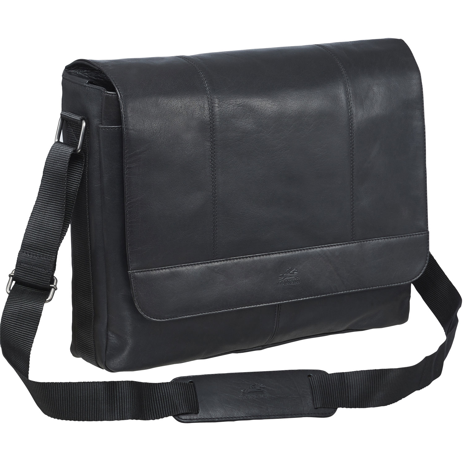 Mancini Buffalo Leather 15" Laptop Messenger Bag - Black (99-5468)