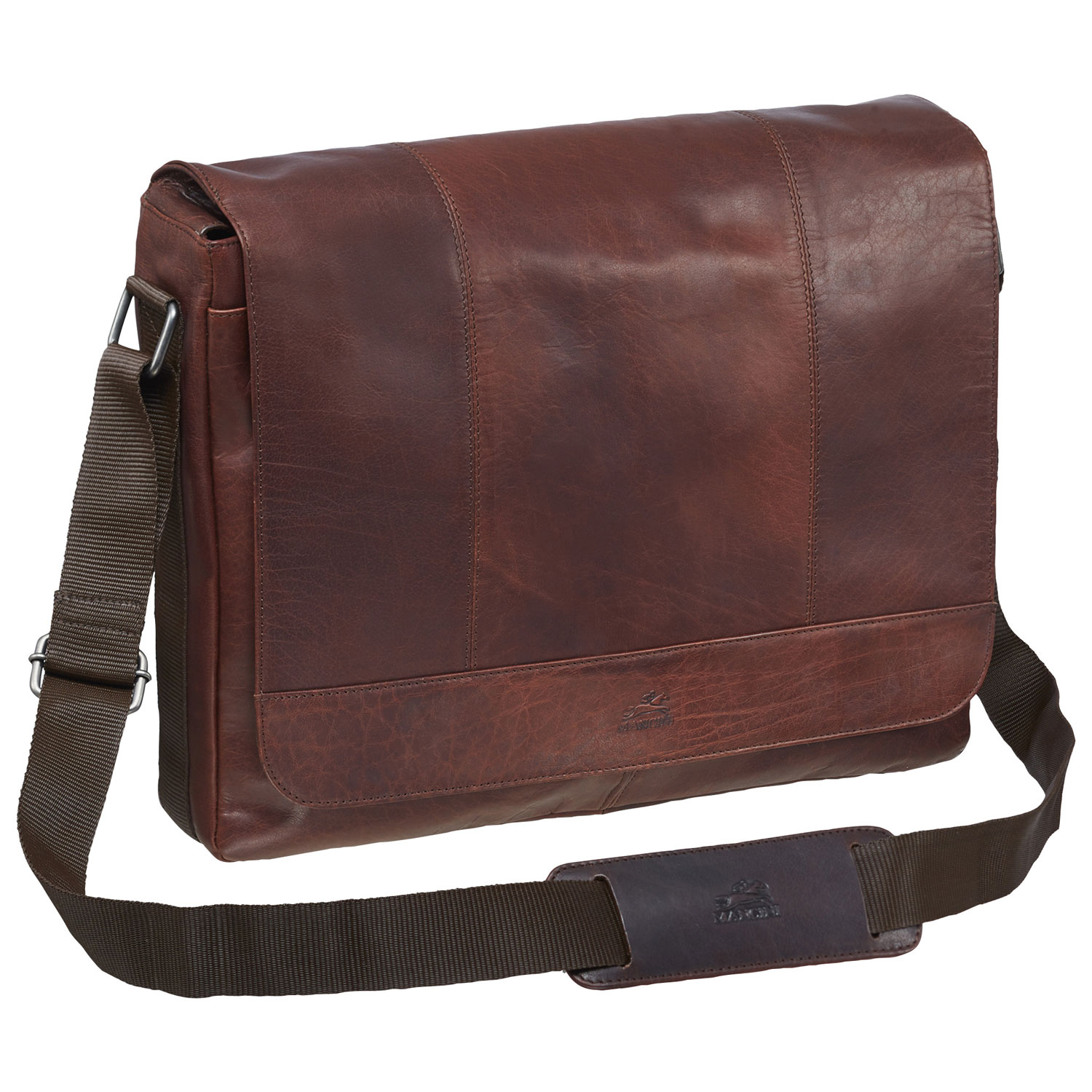 Mancini Buffalo Leather 15" Laptop Messenger Bag - Brown (99-5468)