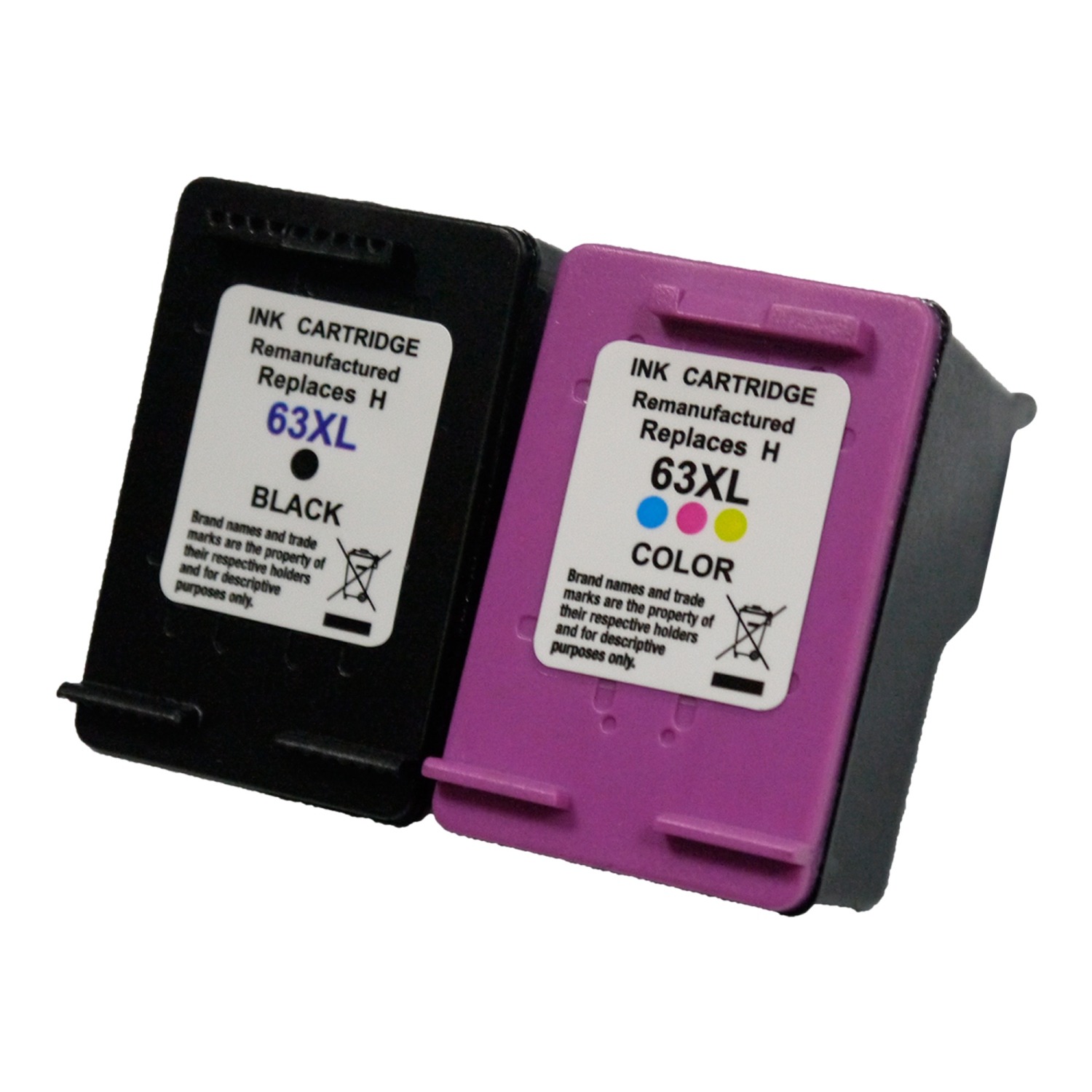 NEW SUPERIOR QUALITY! HP 63XL Compatible Ink Cartridge Set (BK, CLR) - FREE SHIPPING OVER $50!!