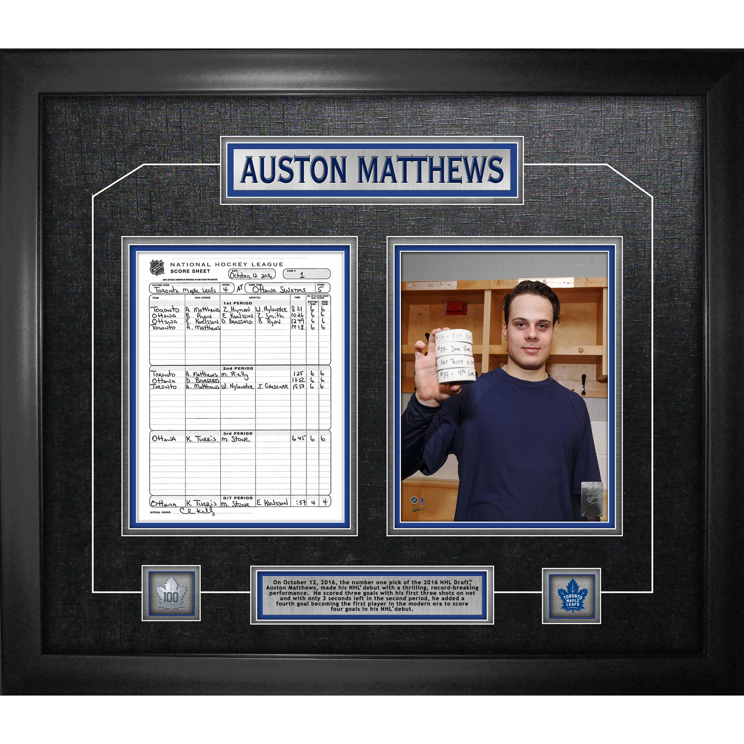 Frameworth Toronto Maple Leafs: Auston Matthews Framed Photograph