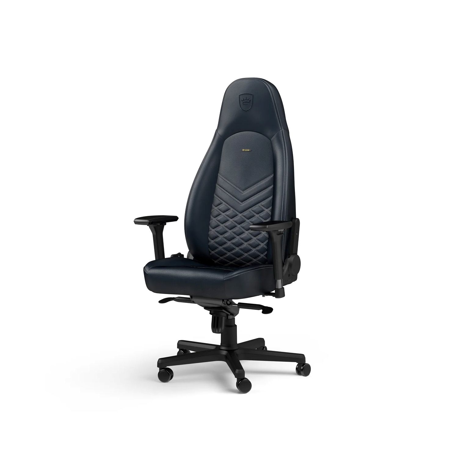 noblechairs ICON Premium Gaming and Office Chair - Superior Ergonomics, Genuine Real Leather Upholstery, Supports up to 150 kg, Midnight Blue/Graphite