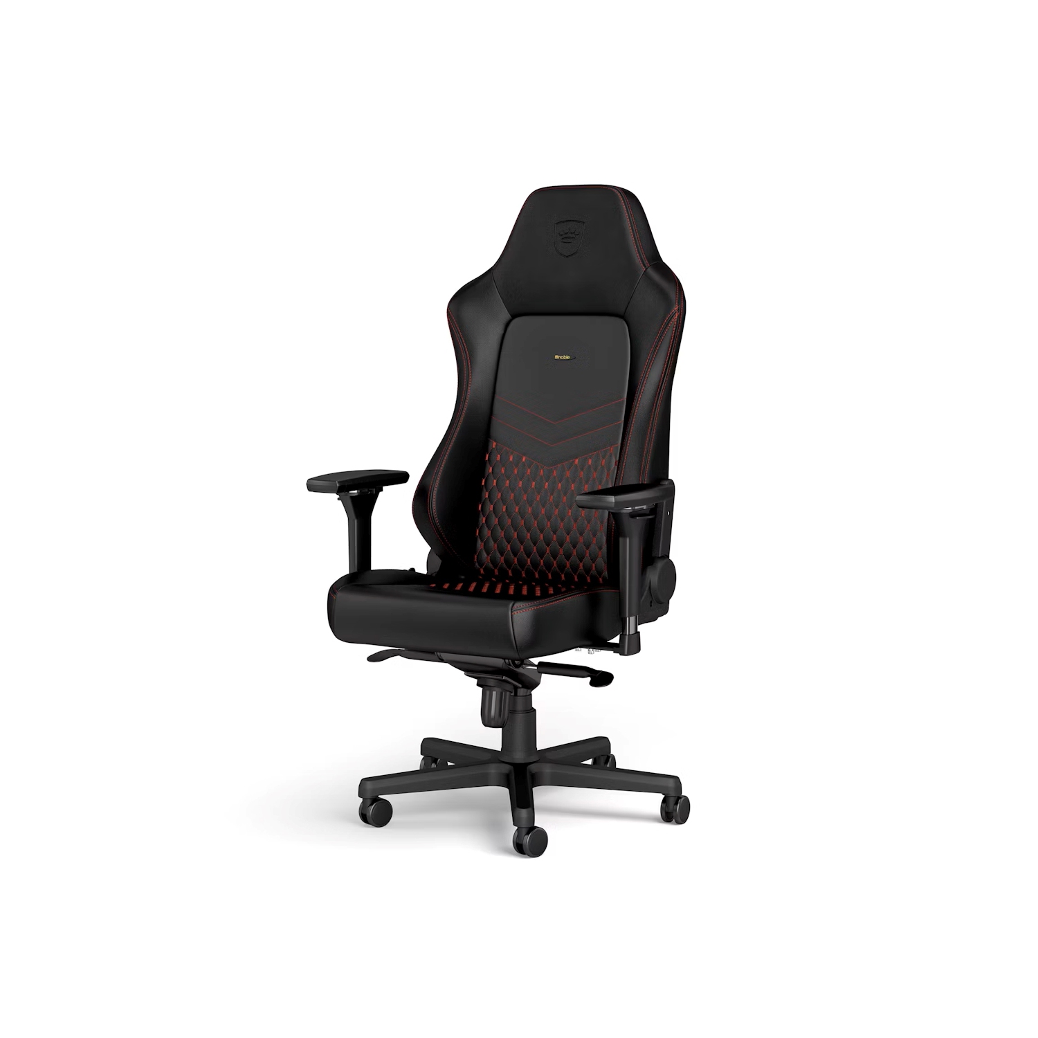 noblechairs HERO Premium Gaming and Office Chair - Superior Ergonomics, Genuine Real Leather Upholstery, Supports up to 150 kg, Black/Red