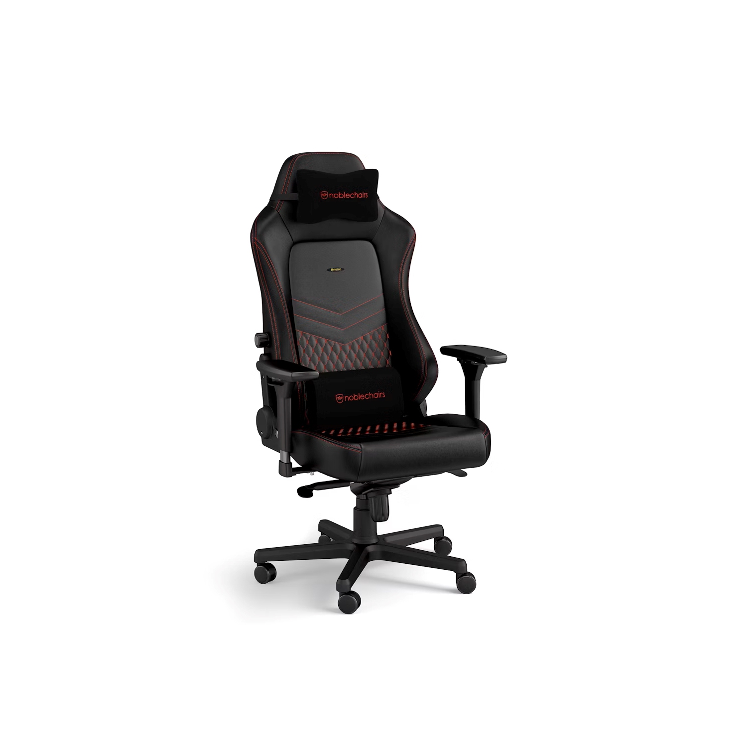 noblechairs HERO Premium Gaming and Office Chair - Superior Ergonomics, Genuine Real Leather Upholstery, Supports up to 150 kg, Black/Red