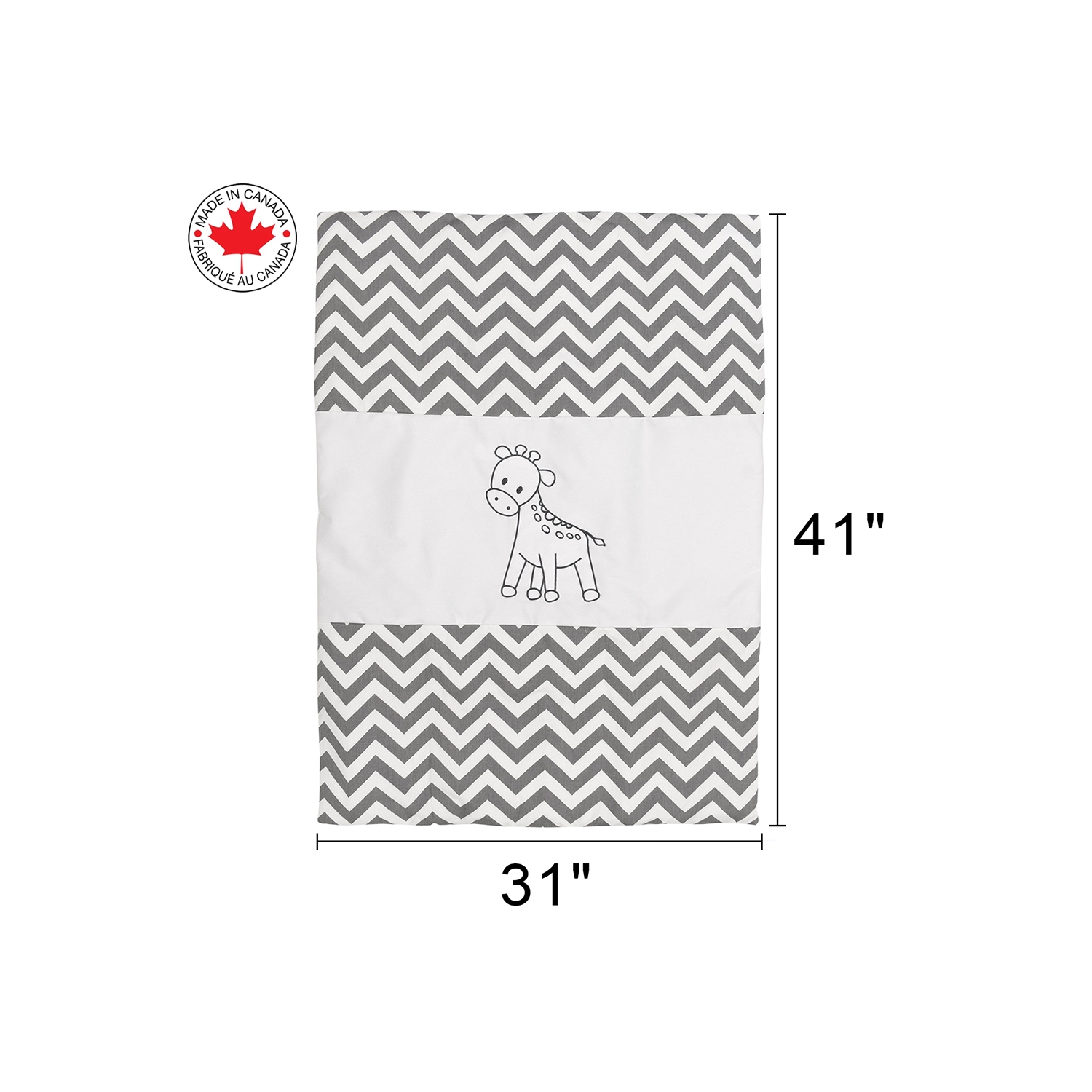 BEBELELO BABY CRIB BEDDING 8 PIECE ZIGZAG SET, PERFECT FOR BABY GIRLS AND BOYS, INCLUDES GRAY AND WHITE GIRAFFE DESIGN