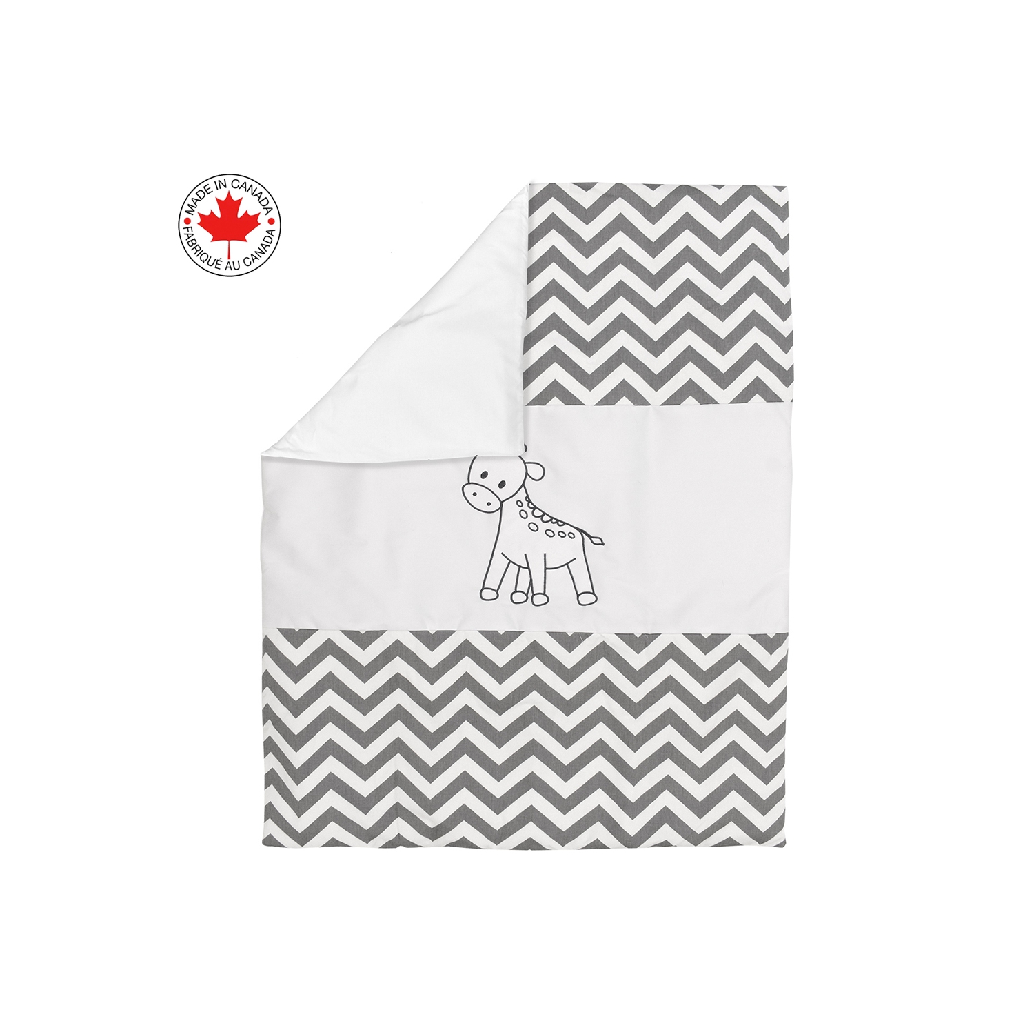 BEBELELO BABY CRIB BEDDING 8 PIECE ZIGZAG SET, PERFECT FOR BABY GIRLS AND BOYS, INCLUDES GRAY AND WHITE GIRAFFE DESIGN