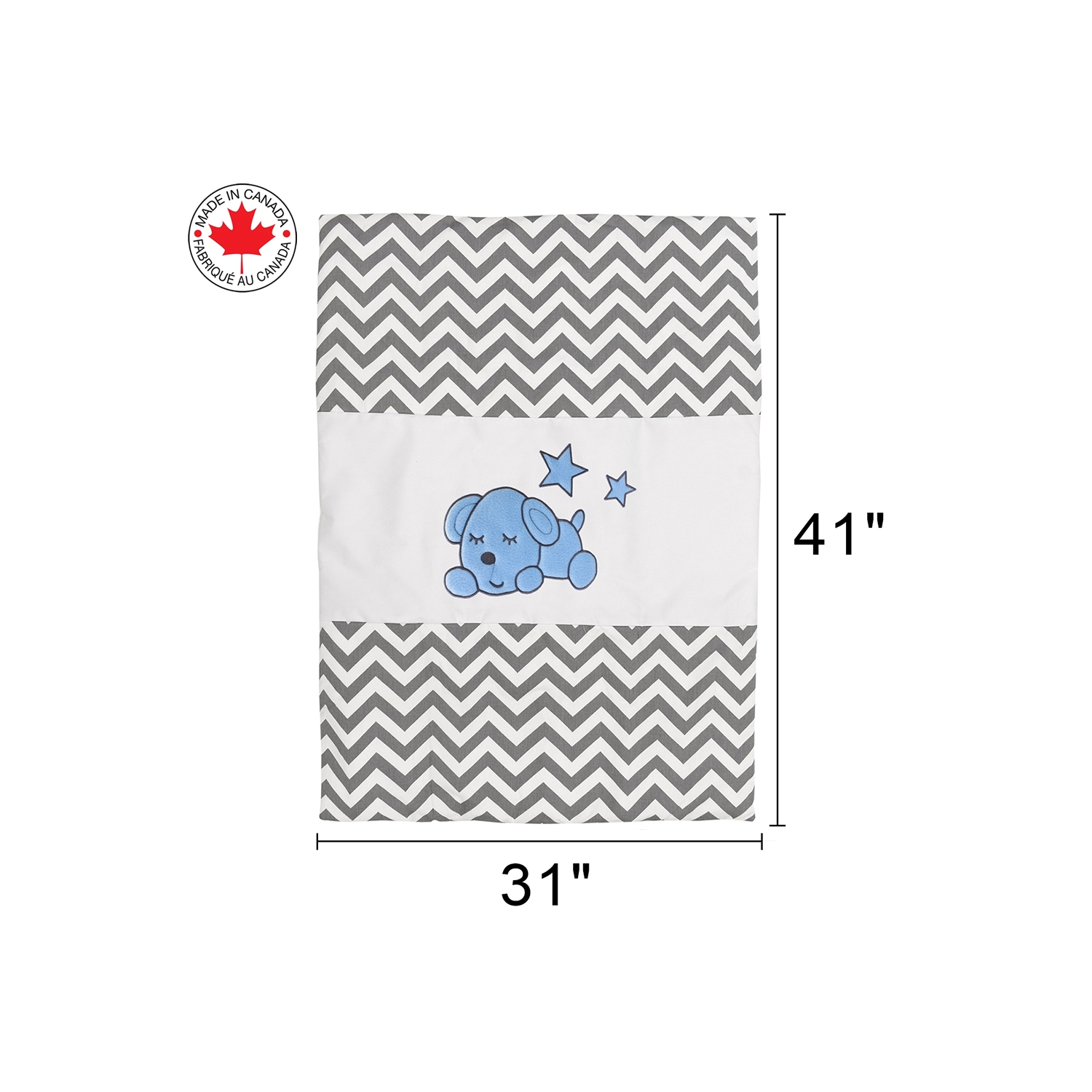 ENSEMBLE DE LITERIE 8 PIÈCES POUR LIT DE BÉBÉ BEBELELO DE ZIGZAG, IDÉAL POUR BÉBÉS FILLES ET GARÇONS, COMPREND LE MOTIF BLEU ET GRIS CHIOT