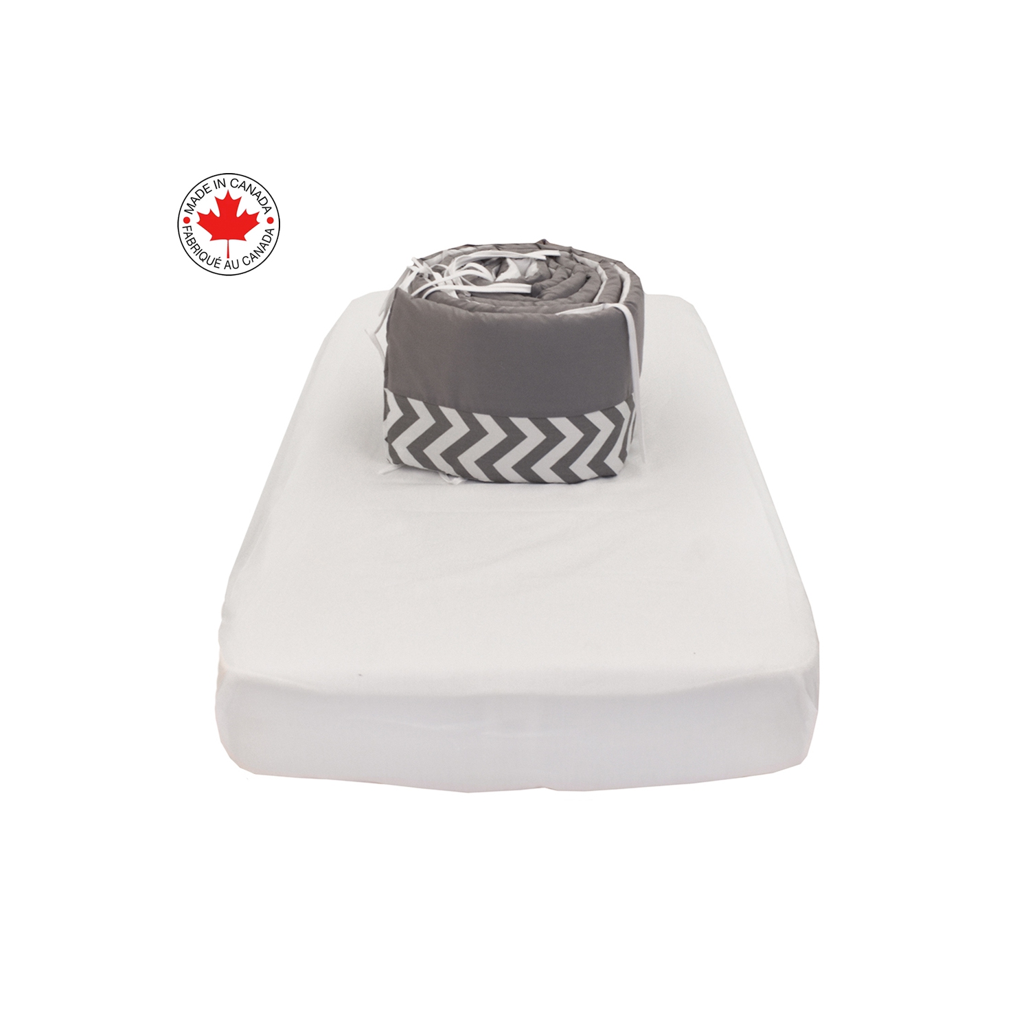 BEBELELO BABY CRIB BEDDING 8 PIECE GREY ZIGZAG SET, PERFECT FOR BABY GIRLS AND BOYS, INCLUDES WHITE PUPPY DESIGN