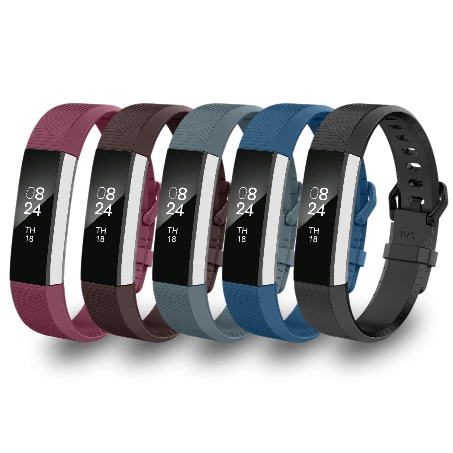 Fitbit Alta Replacement Band Large /Fitbit Alta HR Strap Bracelets W/ Same Color Metal Clasp and Fastener