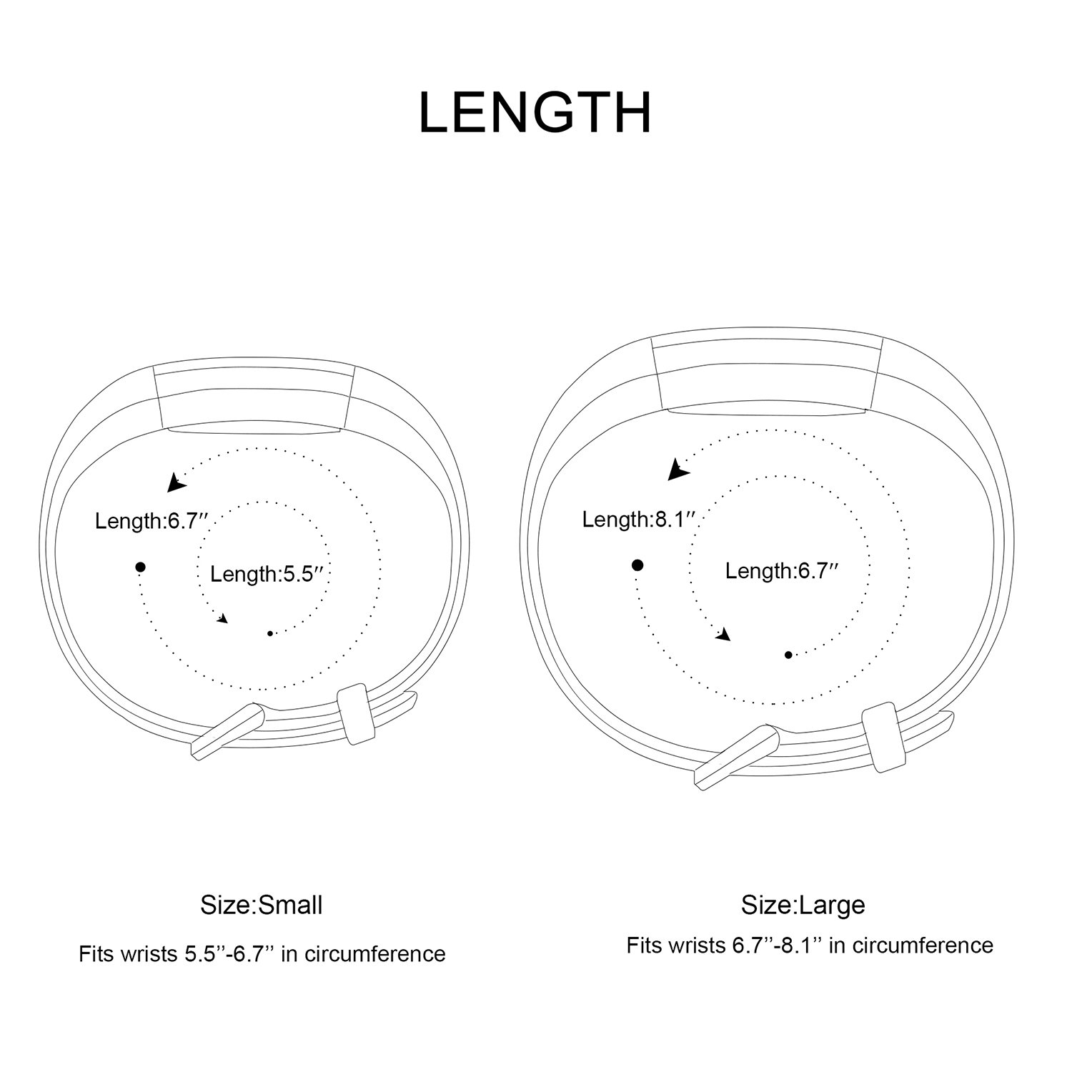 Fitbit Alta Replacement Band Large /Fitbit Alta HR Strap Bracelets W/ Same Color Metal Clasp and Fastener