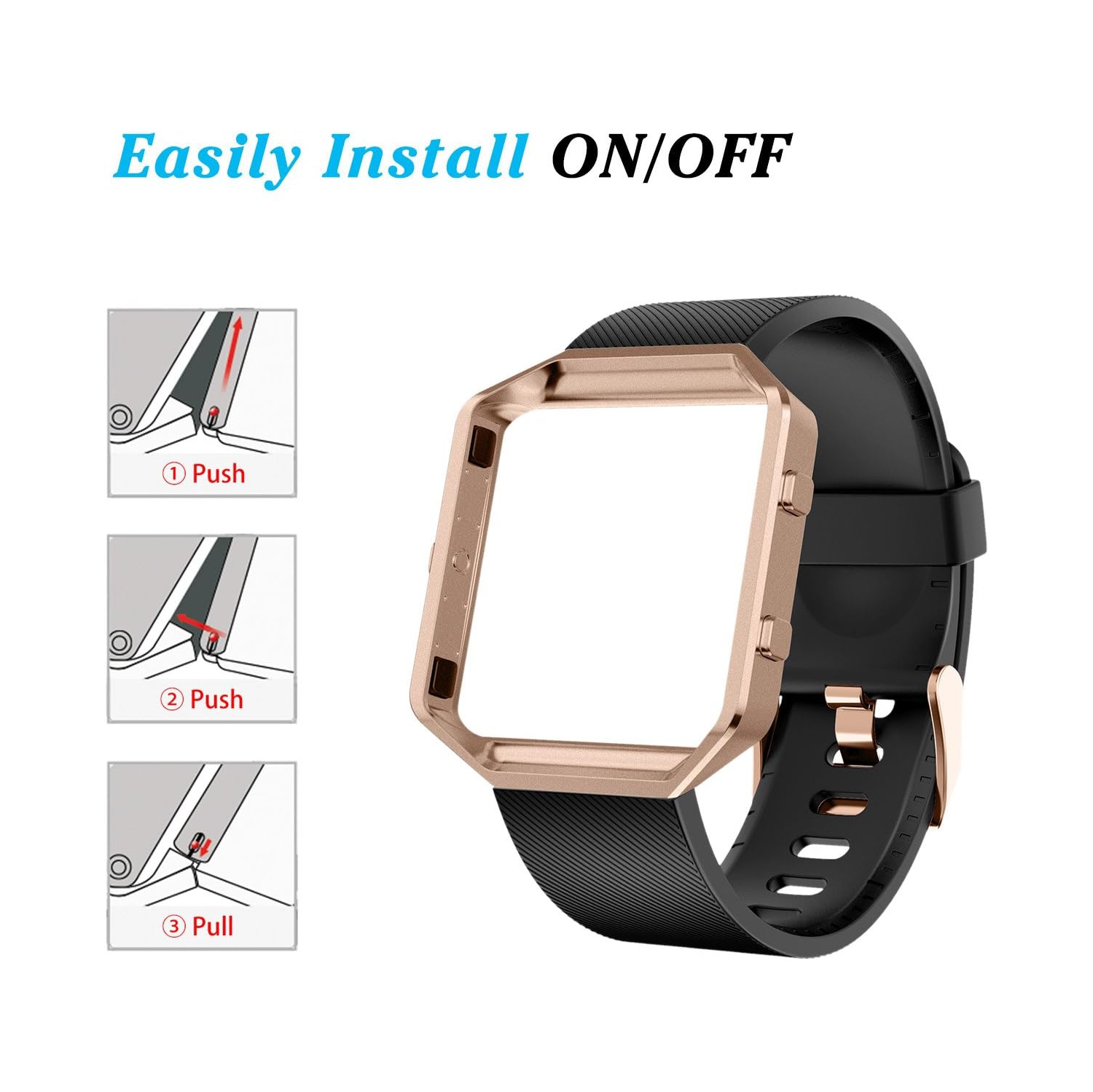 Bracelets Blaze avec cadre de Fitbit, bracelet de rechange en silicone sport pour montre intelligente Blaze Fit Bit Blaze de Fitbit petit format