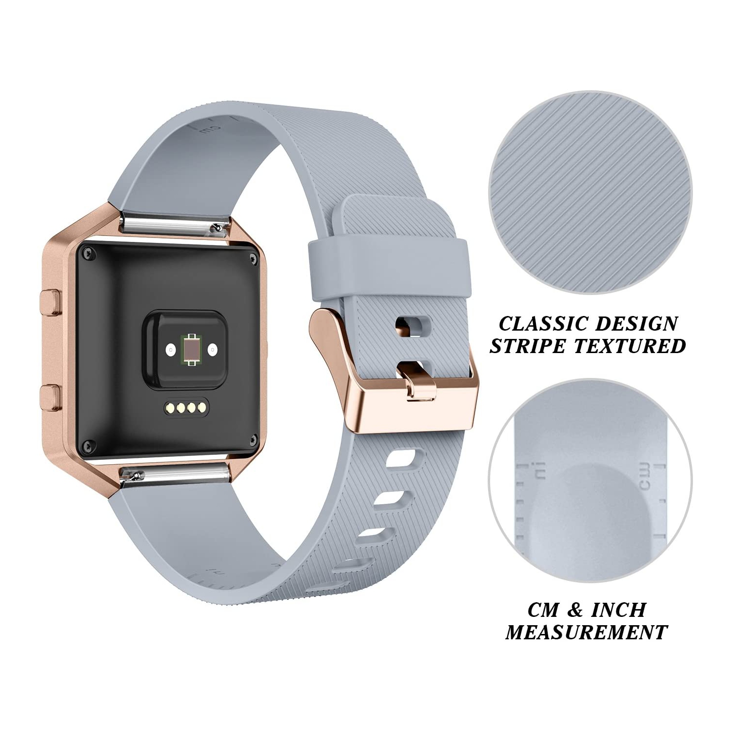 Bracelets Blaze Fitbit avec cadre, bracelet sport silicone de rechange pour montre de sport intelligente Blaze Fit Bit Blaze de Fitbit petit, bleu