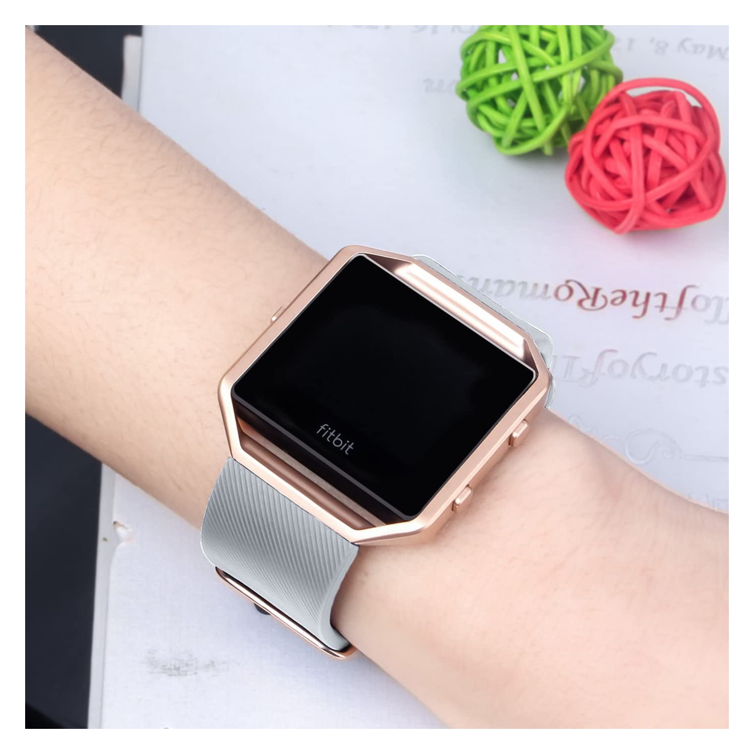 Bracelets Blaze Fitbit avec cadre, bracelet sport silicone de rechange pour montre de sport intelligente Blaze Fit Bit Blaze de Fitbit petit, bleu