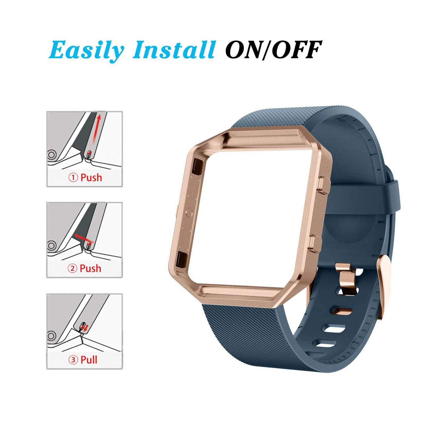 Fitbit Blaze Bands with Frame, Sport Silicone Replacement Strap for Fitbit Blaze Smart Fitness - Wristbands Small