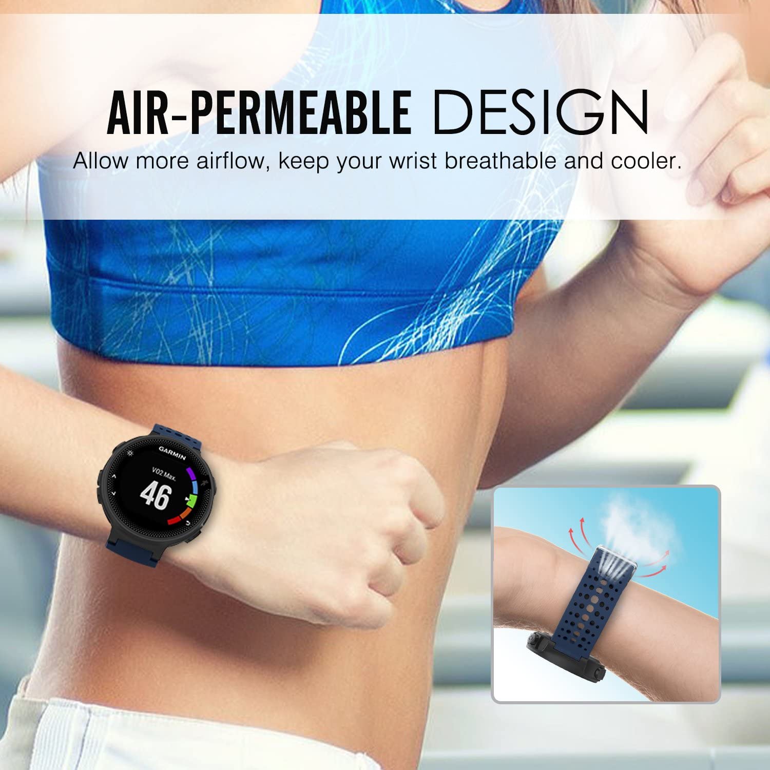 Forerunner 235 de Garmin, bracelet en silicone souple de rechange pour montre Forerunner 235/235 Lite/220/230/620/630/735XT/Approach S20/S6/S5 de