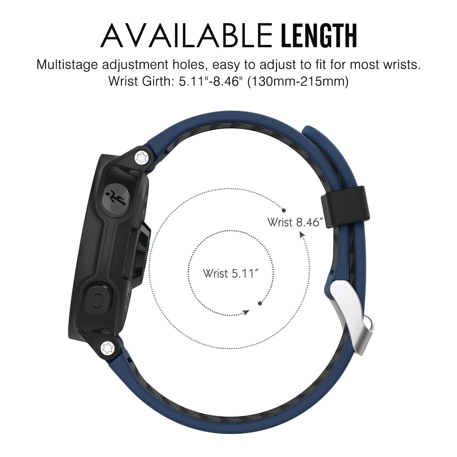 Forerunner 235 de Garmin, bracelet en silicone souple de rechange pour montre Forerunner 235/235 Lite/220/230/620/630/735XT/Approach S20/S6/S5 de