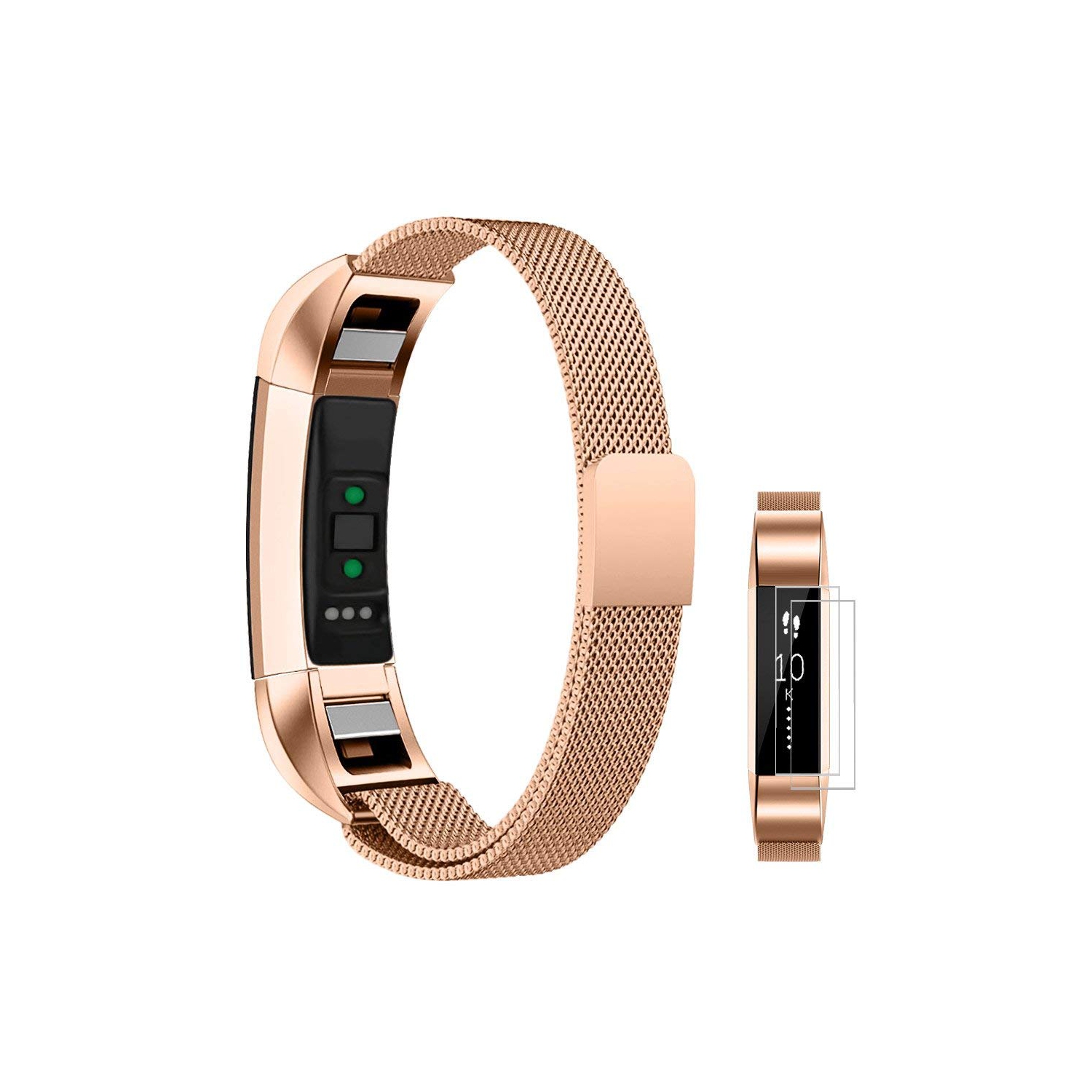 Fitbit Alta, bracelet de remplacement à boucle en acier inoxydable milanais pour Alta, Alta HR, petit