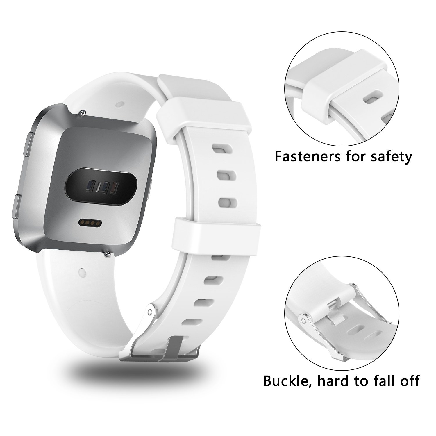 Fitbit Versa Band, Colorful Replacement Strap Accessory WristBand( Replacement Band Only) WHITE