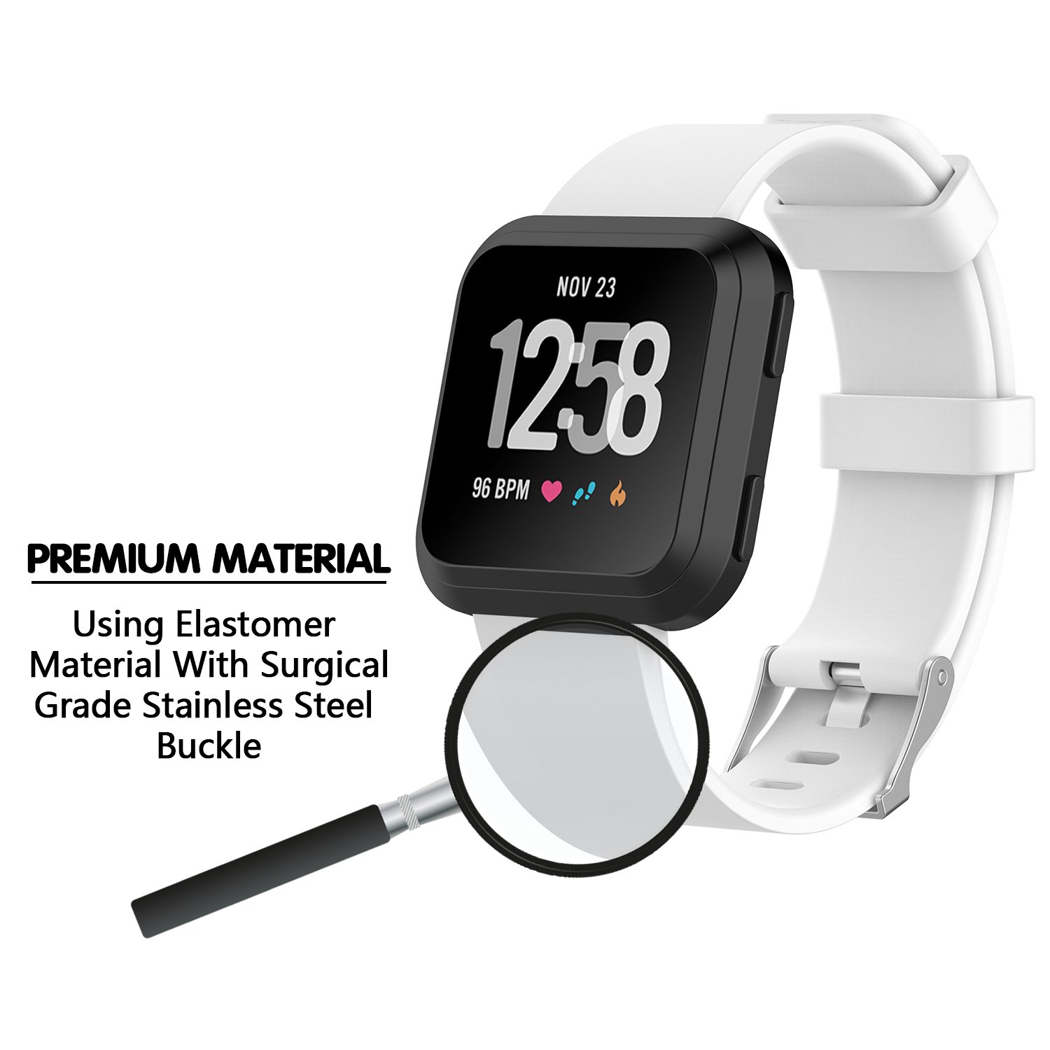 Fitbit Versa Band, Colorful Replacement Strap Accessory WristBand( Replacement Band Only) WHITE