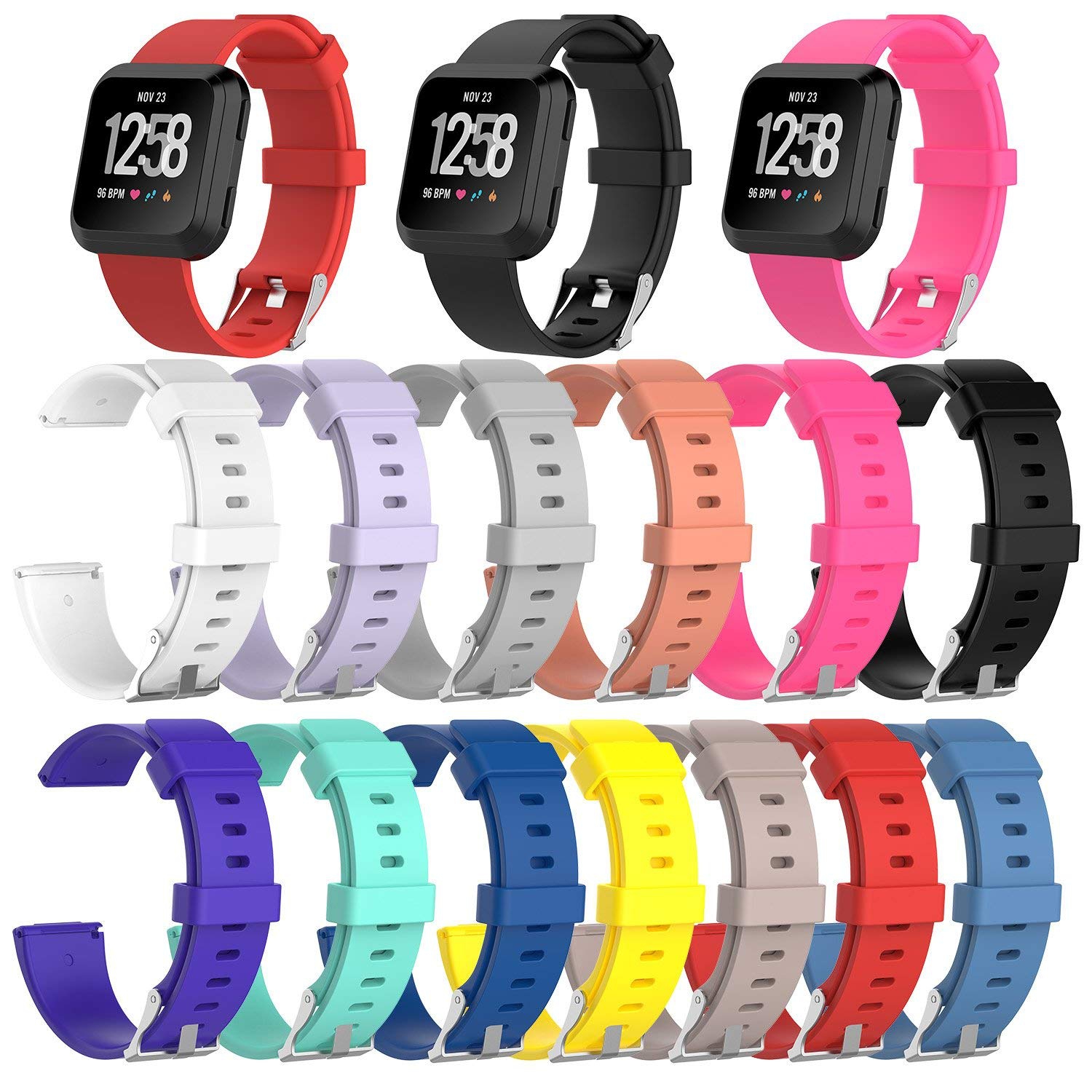 Fitbit Versa Band, Colorful Replacement Strap Accessory WristBand( Replacement Band Only) WHITE
